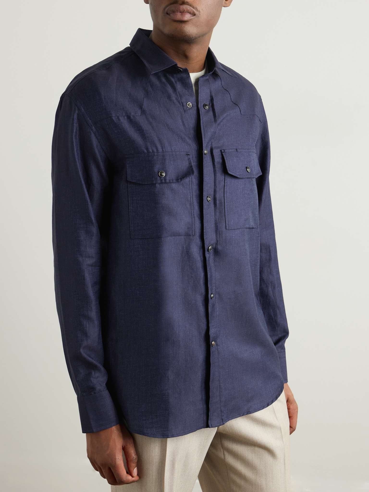 Cotton and Linen-Blend Twill Shirt - 3
