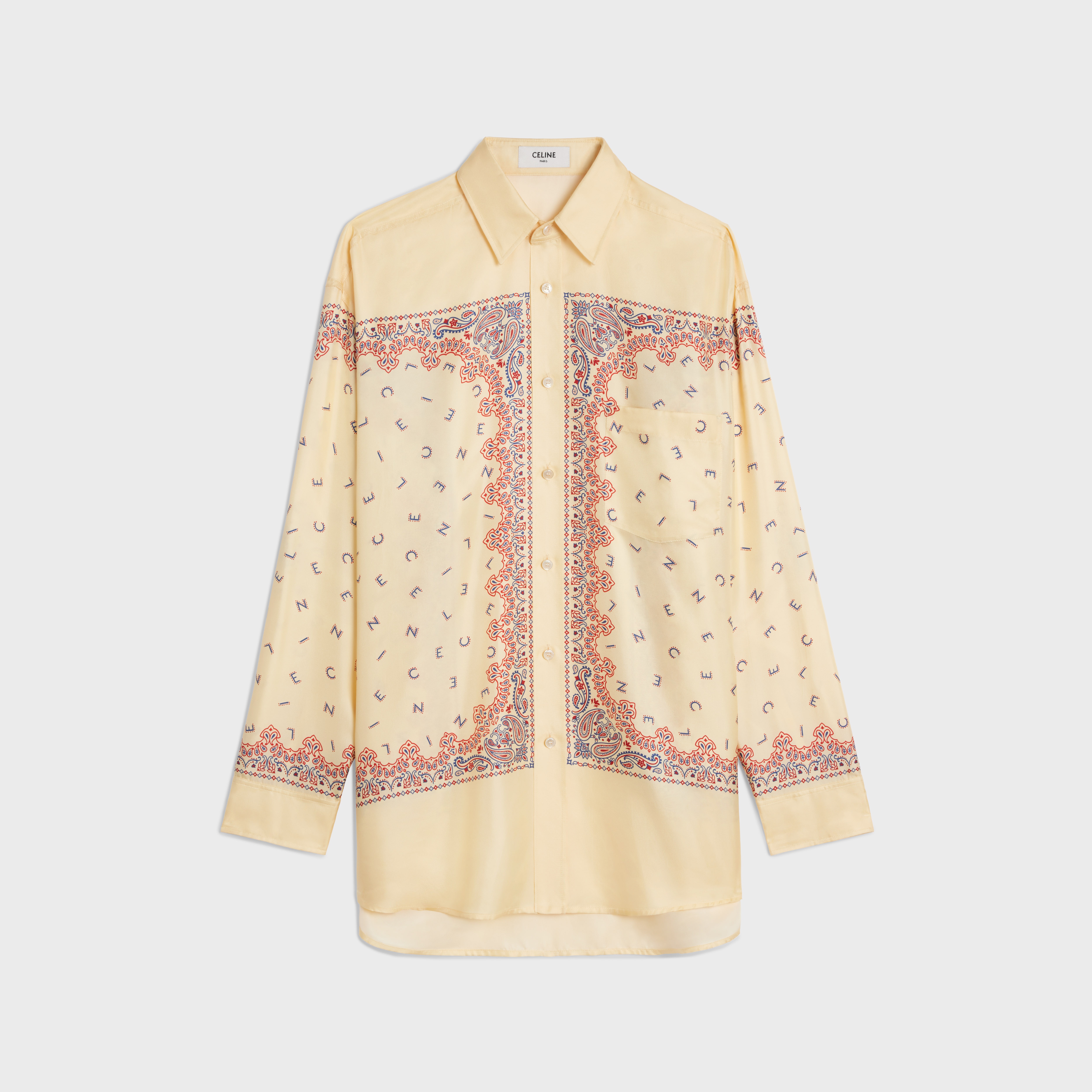 oversized shirt in silk twill - 1