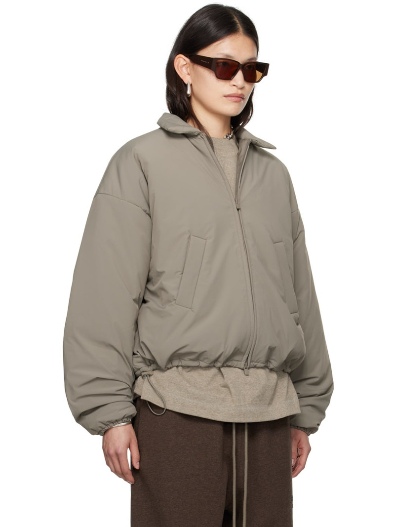 ESSENTIALS Gray Padded Bomber Jacket outlook