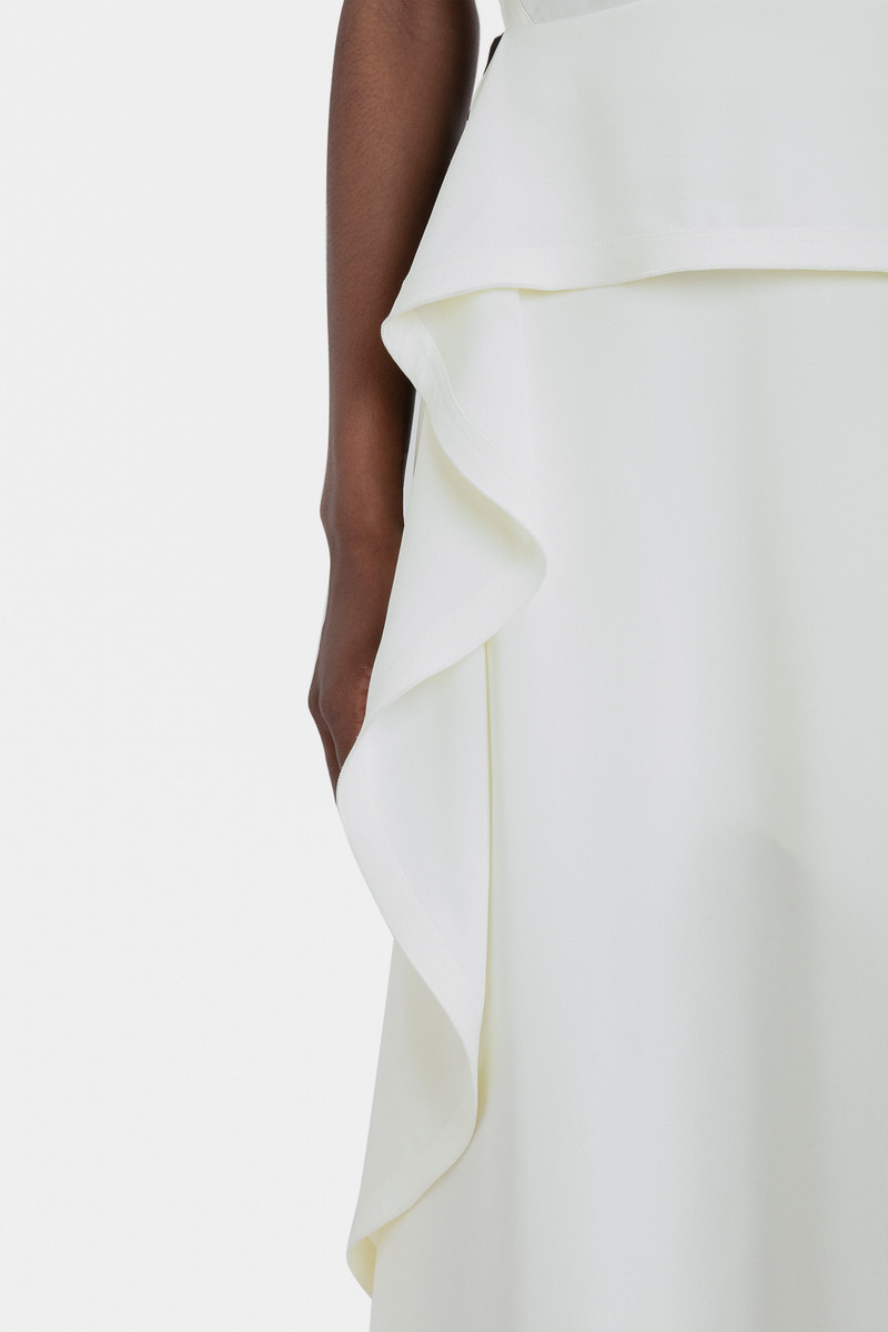 Sleeveless Circle Draped Dress In Ivory 9