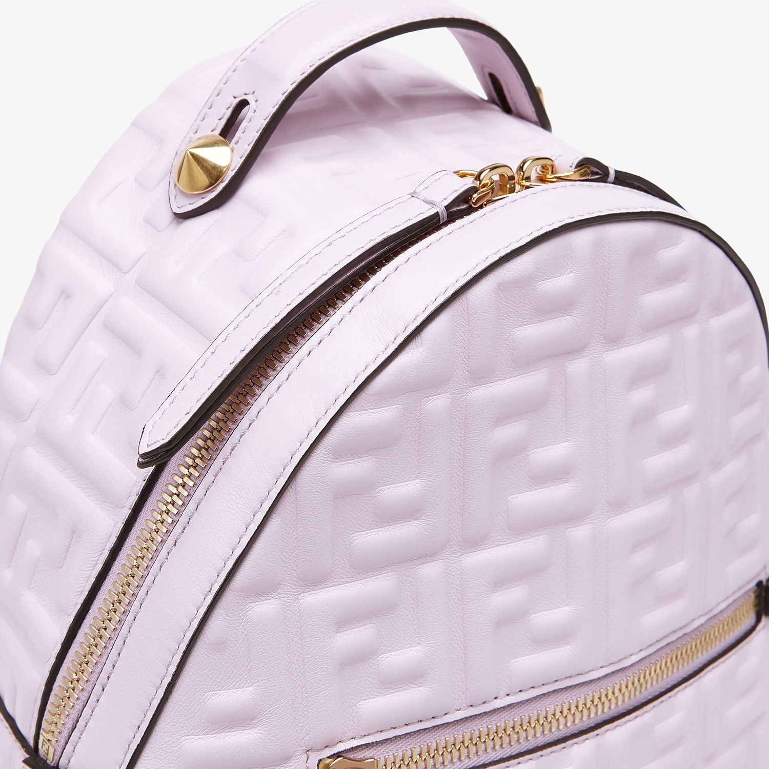 Lilac leather FF backpack - 5