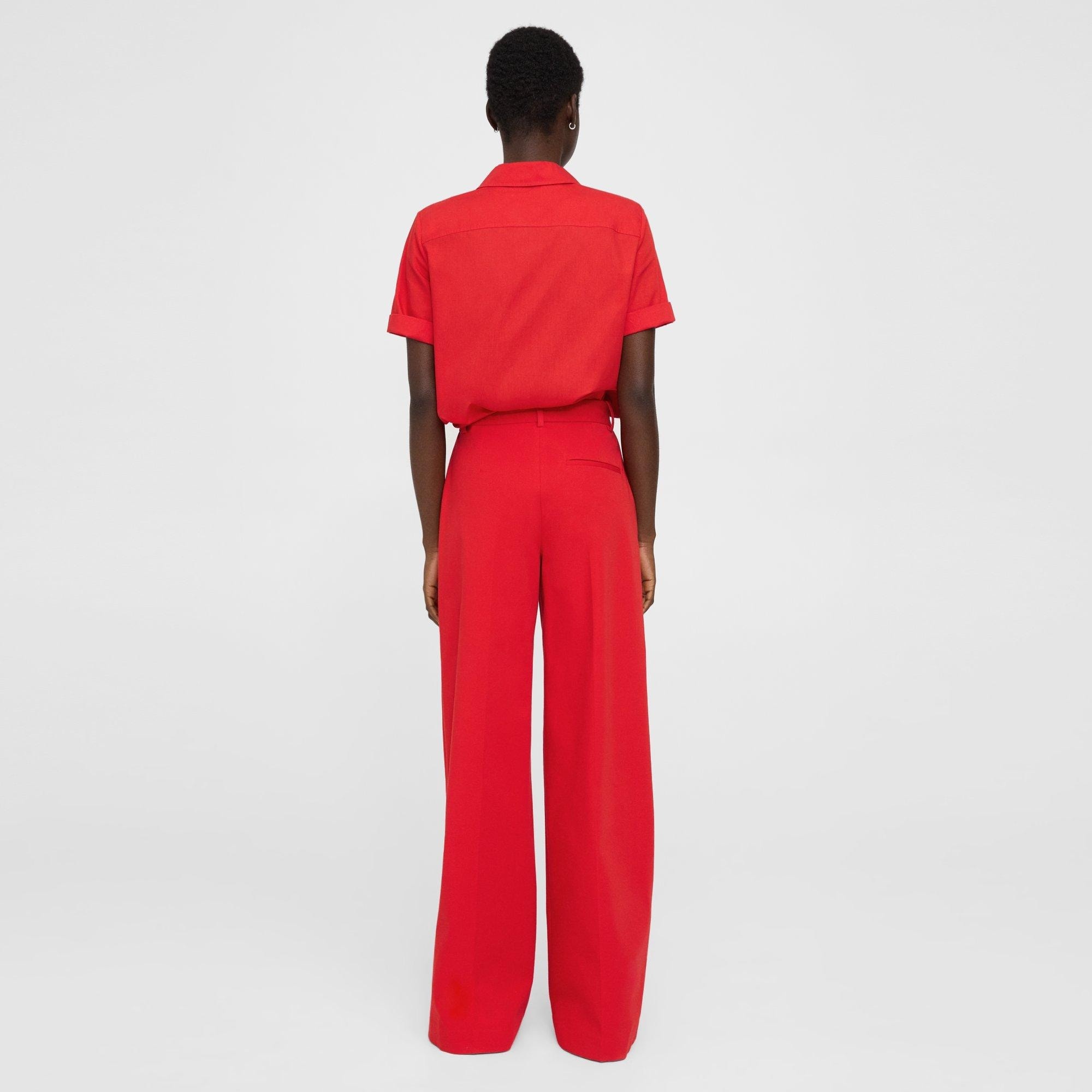 High-Waist Wide-Leg Pant in Stretch Cotton Twill - 5
