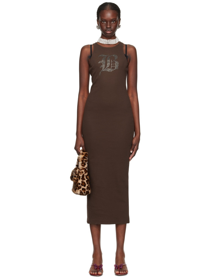 Brown Graphic Midi Dress 1