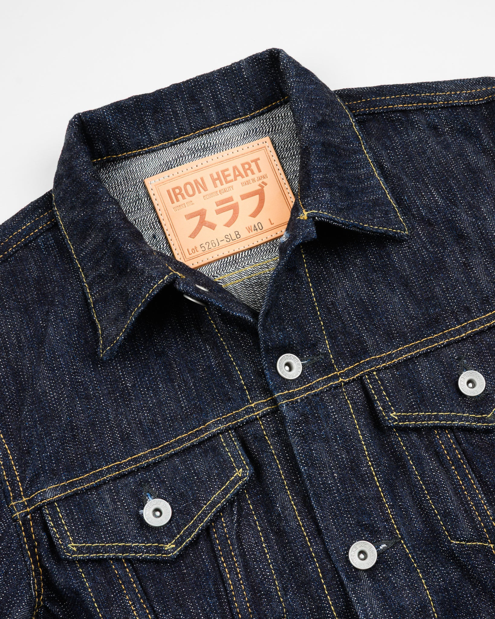 IH-526J-SLB 16oz Slubby Selvedge Denim Type III Jacket - Indigo - 7