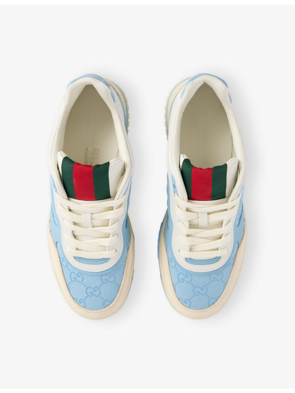 Re-Web GG Canvas and Leather Low-Top Trainers - 2