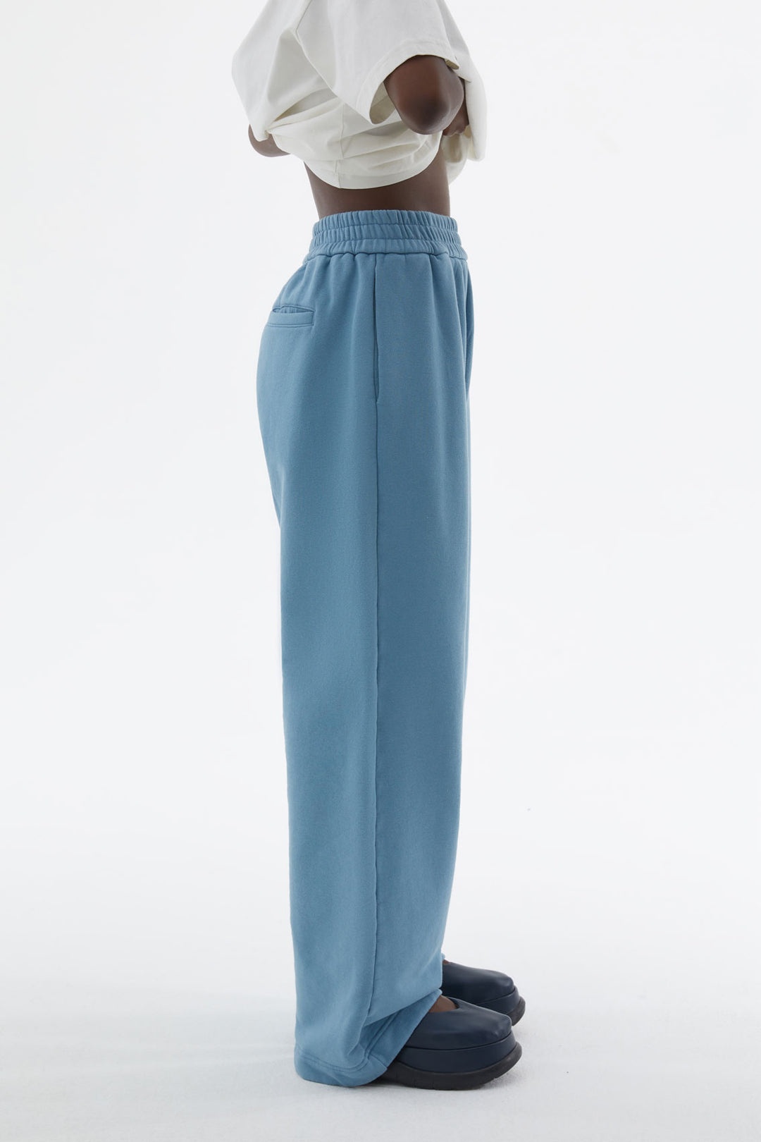 LIGHT BLUE ELASTIC PANTS - 6