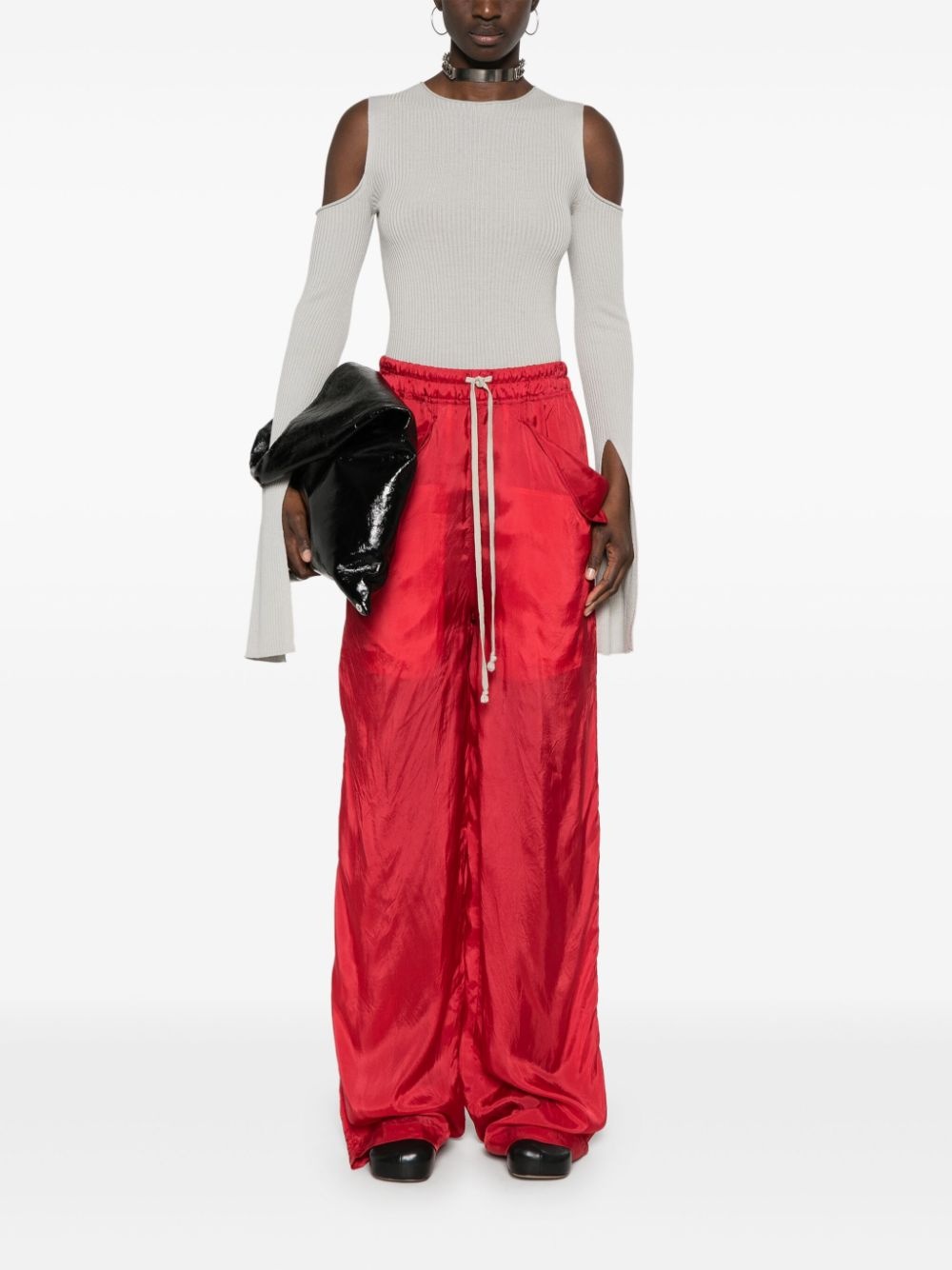 ribbed wool cut-out jumper - 2