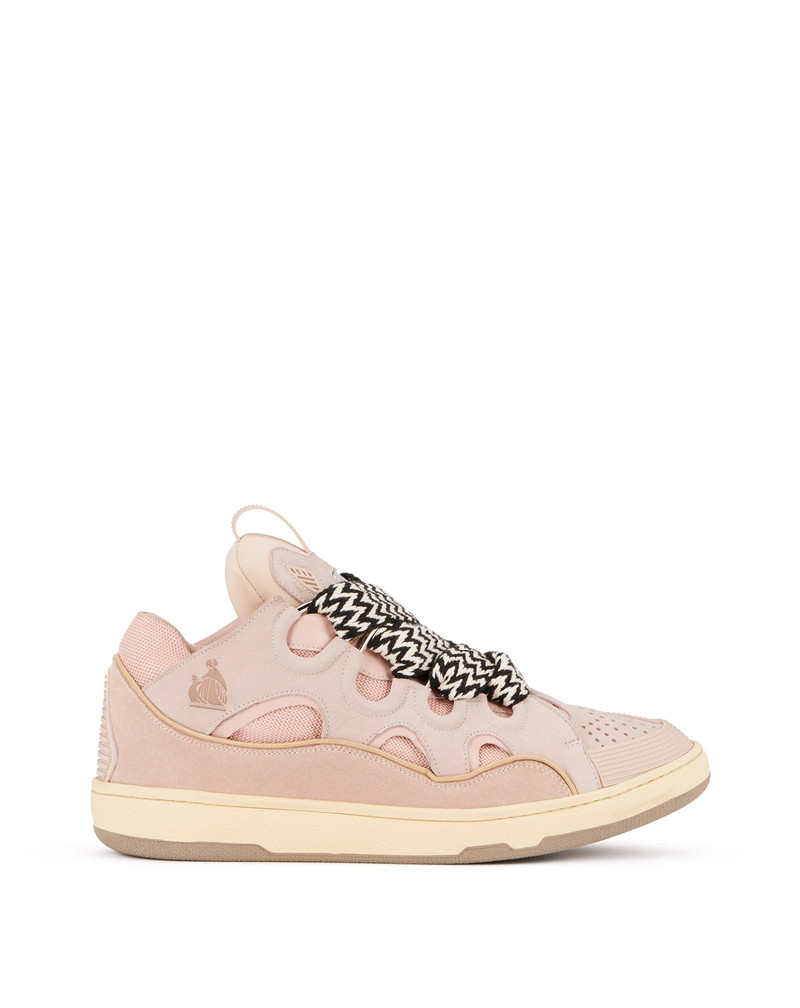 LEATHER CURB SNEAKERS - 1
