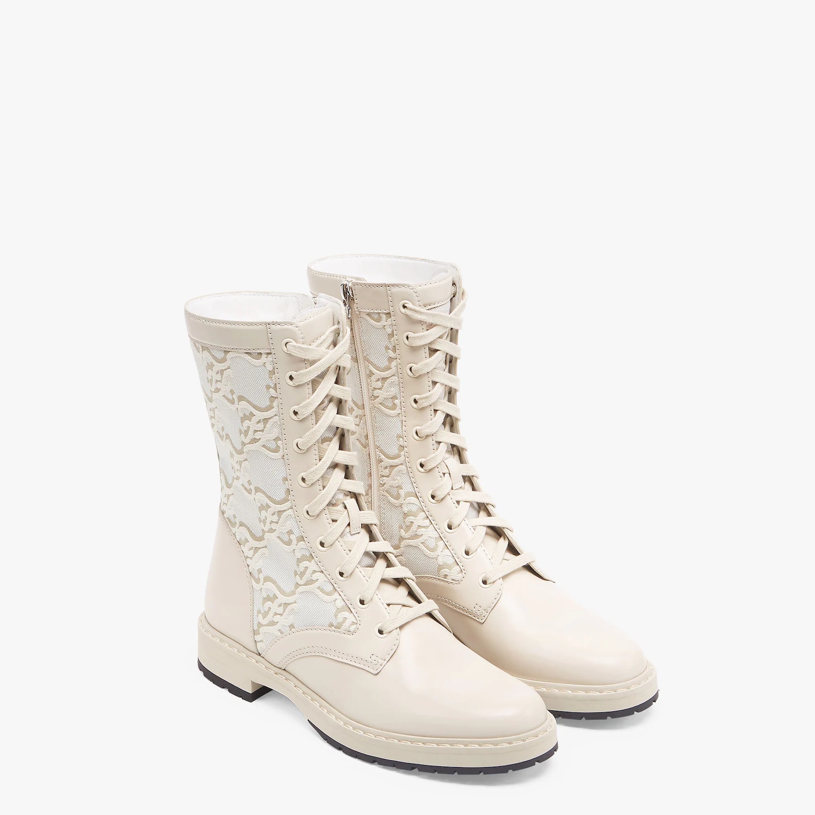 White leather biker boots - 4