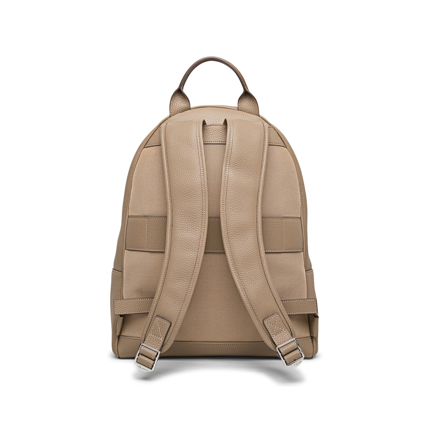 Beige tumbled leather backpack - 2