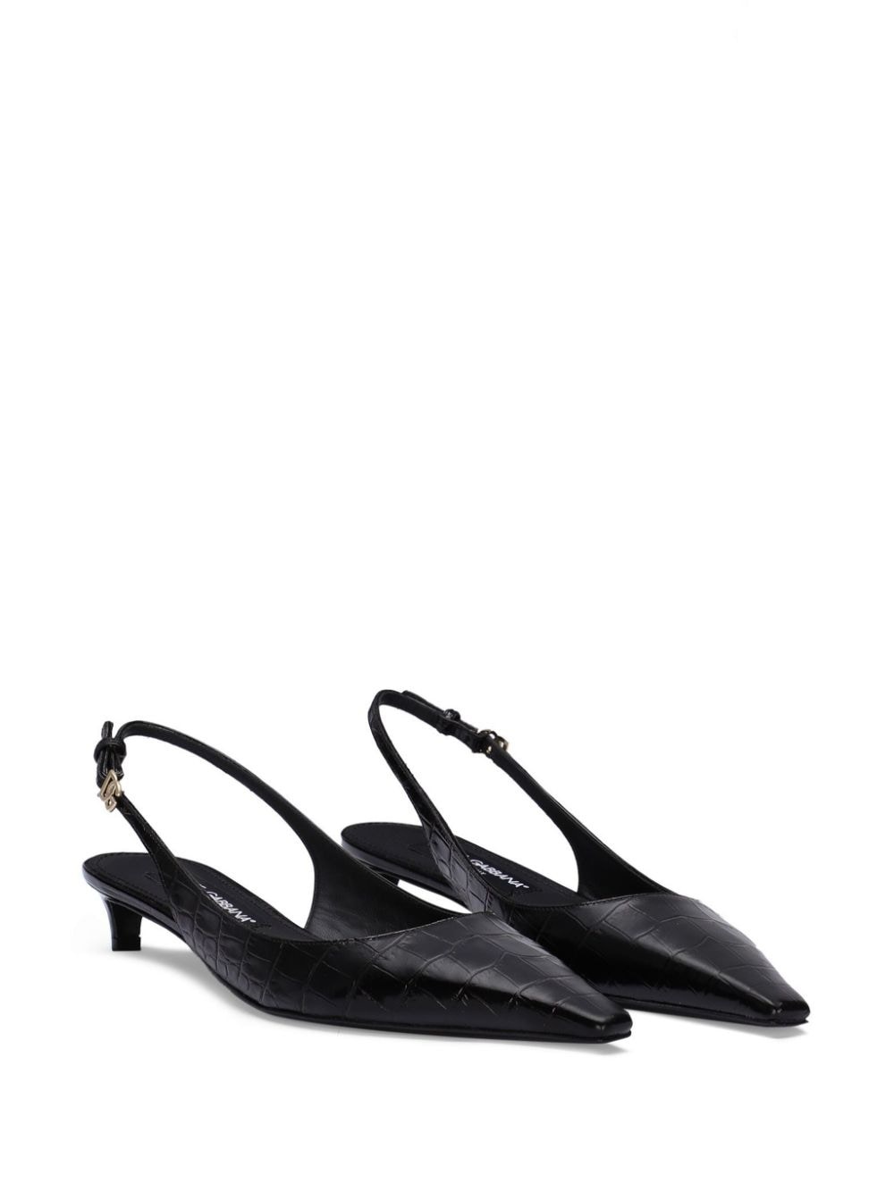 40mm croc-effect slingback pumps - 2