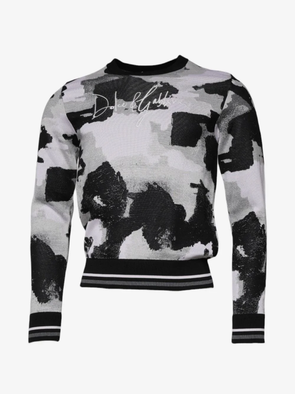 camouflage-print embroidered-logo sweater - 1