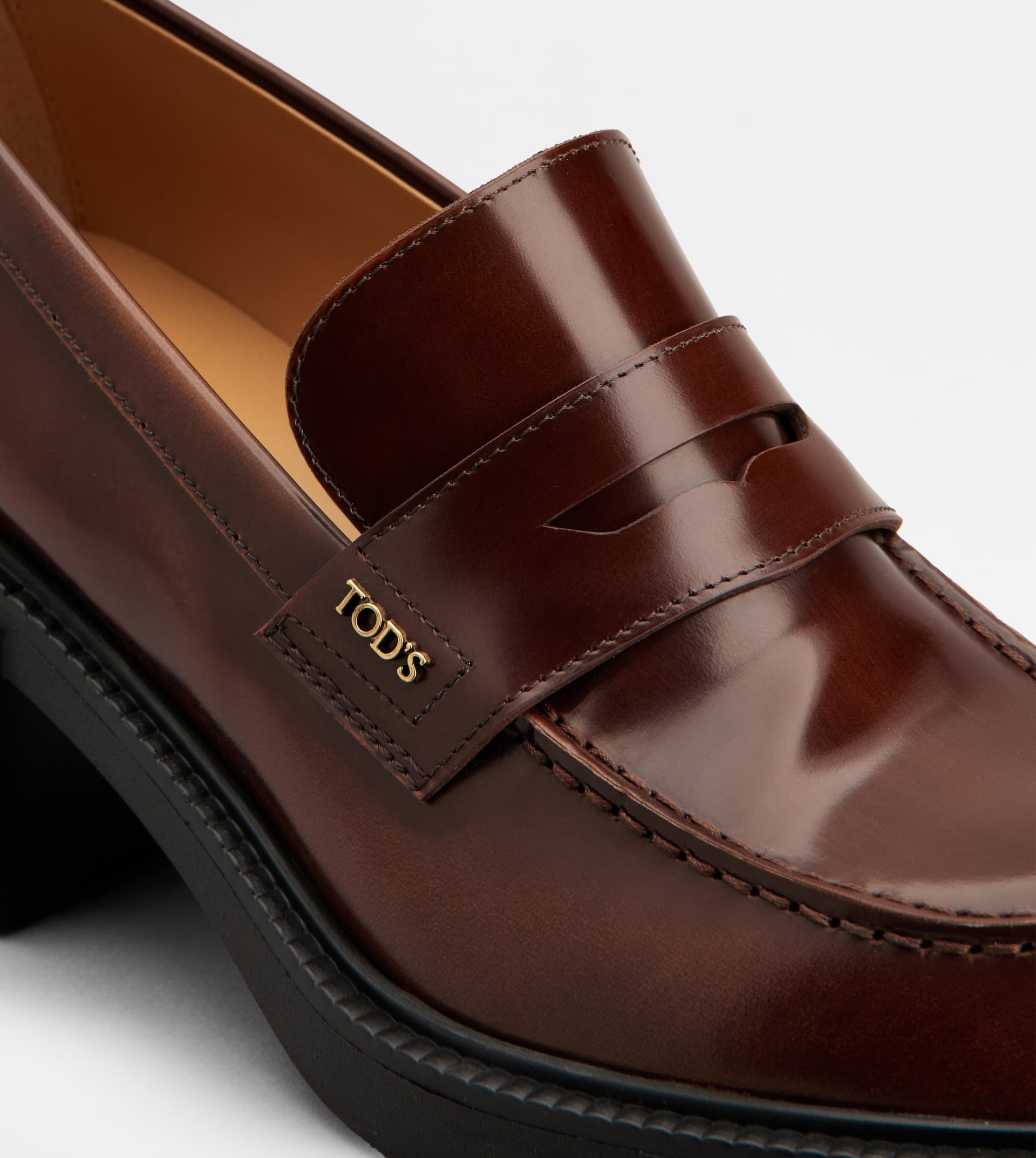 LOAFERS IN LEATHER - BROWN - 5