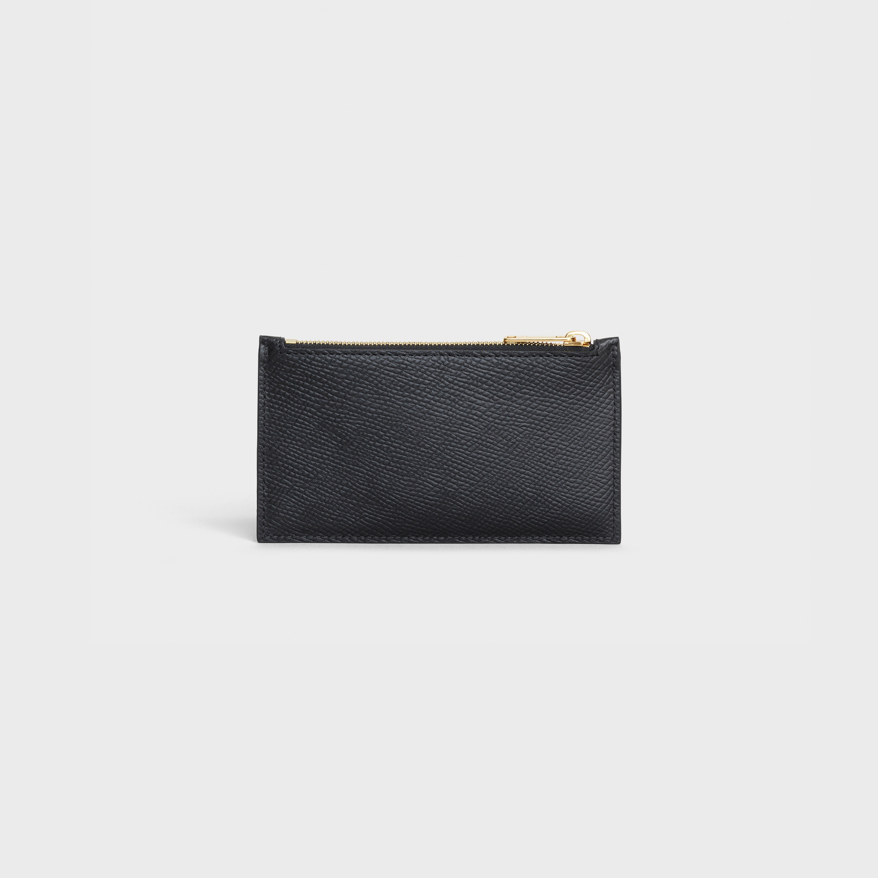 Zipped compact card holder in Grained calfskin - 3