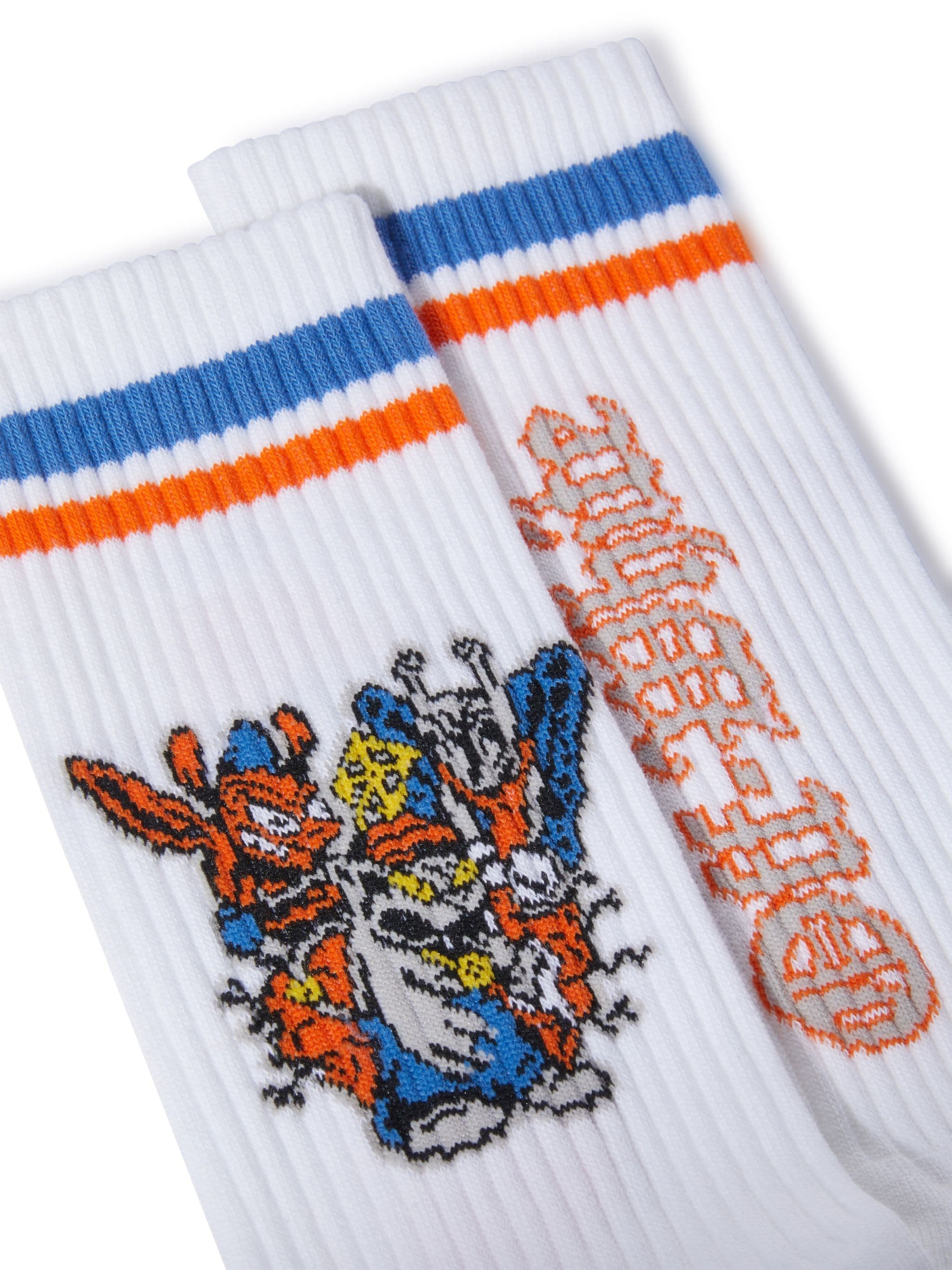 White Varsity Calf Knit Socks - 2