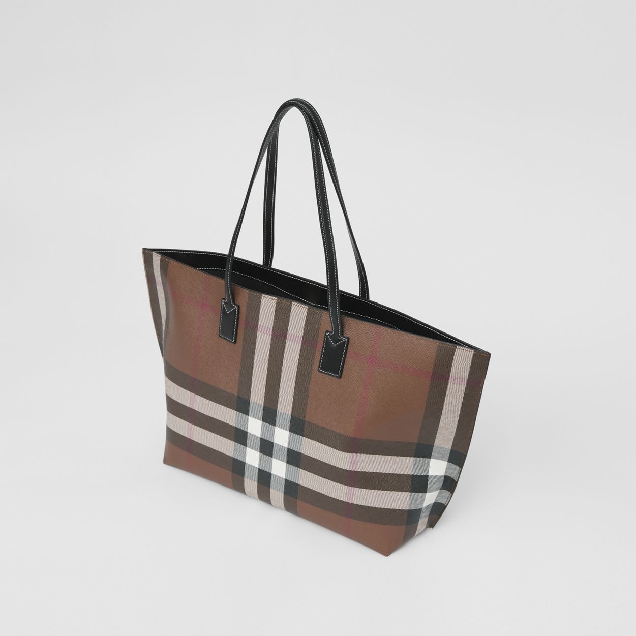 Medium Check and Leather Tote - 4