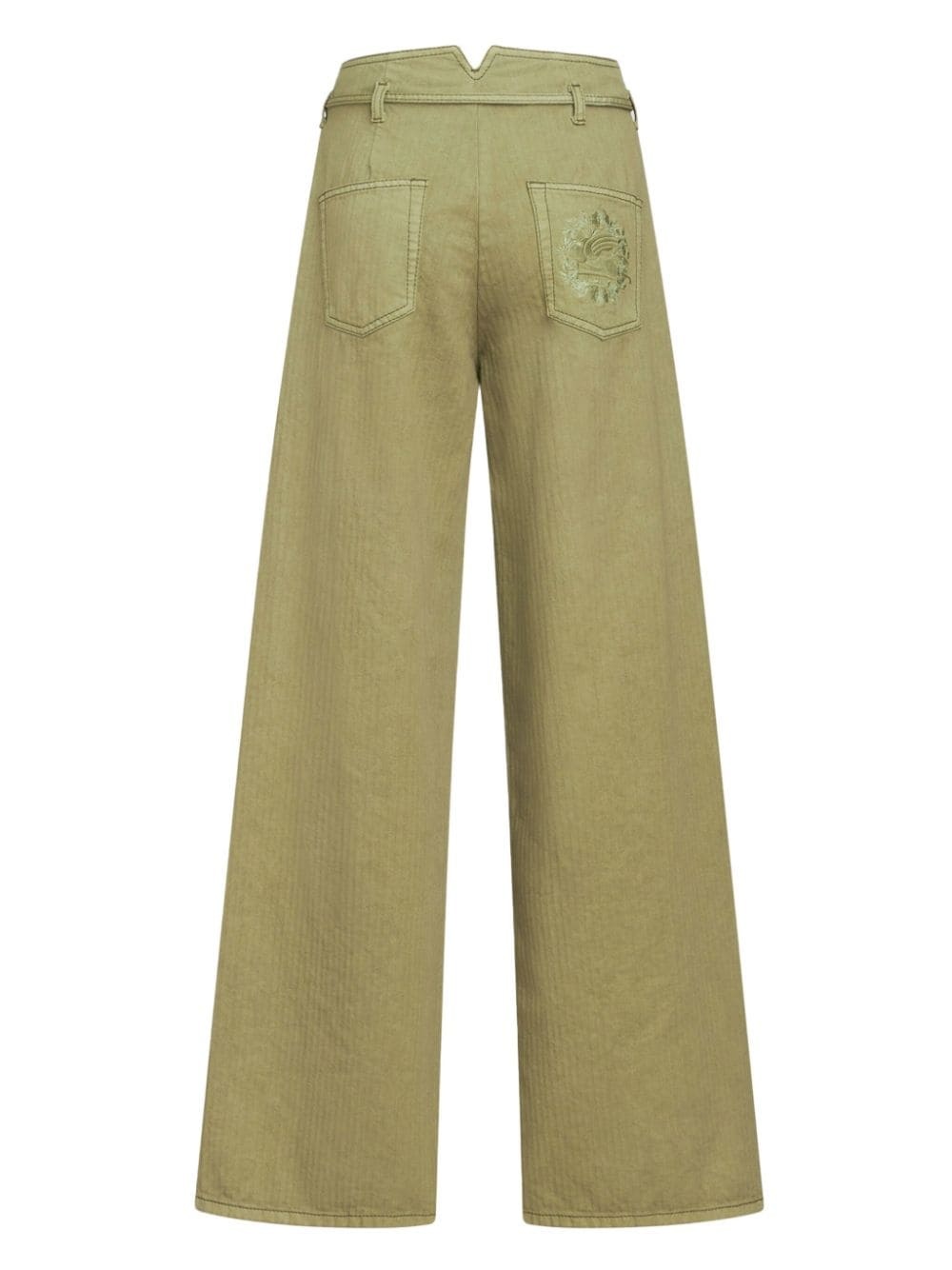 Pegaso-embroidered wide-leg jeans - 7
