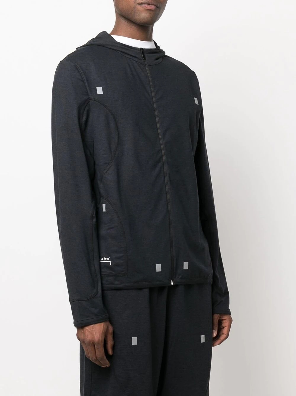 body map zip-up hoodie - 3