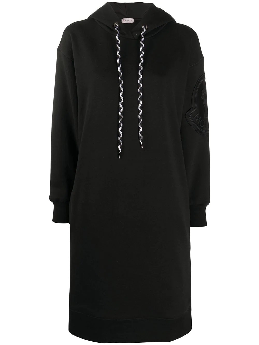 embroidered logo hoodie dress - 1