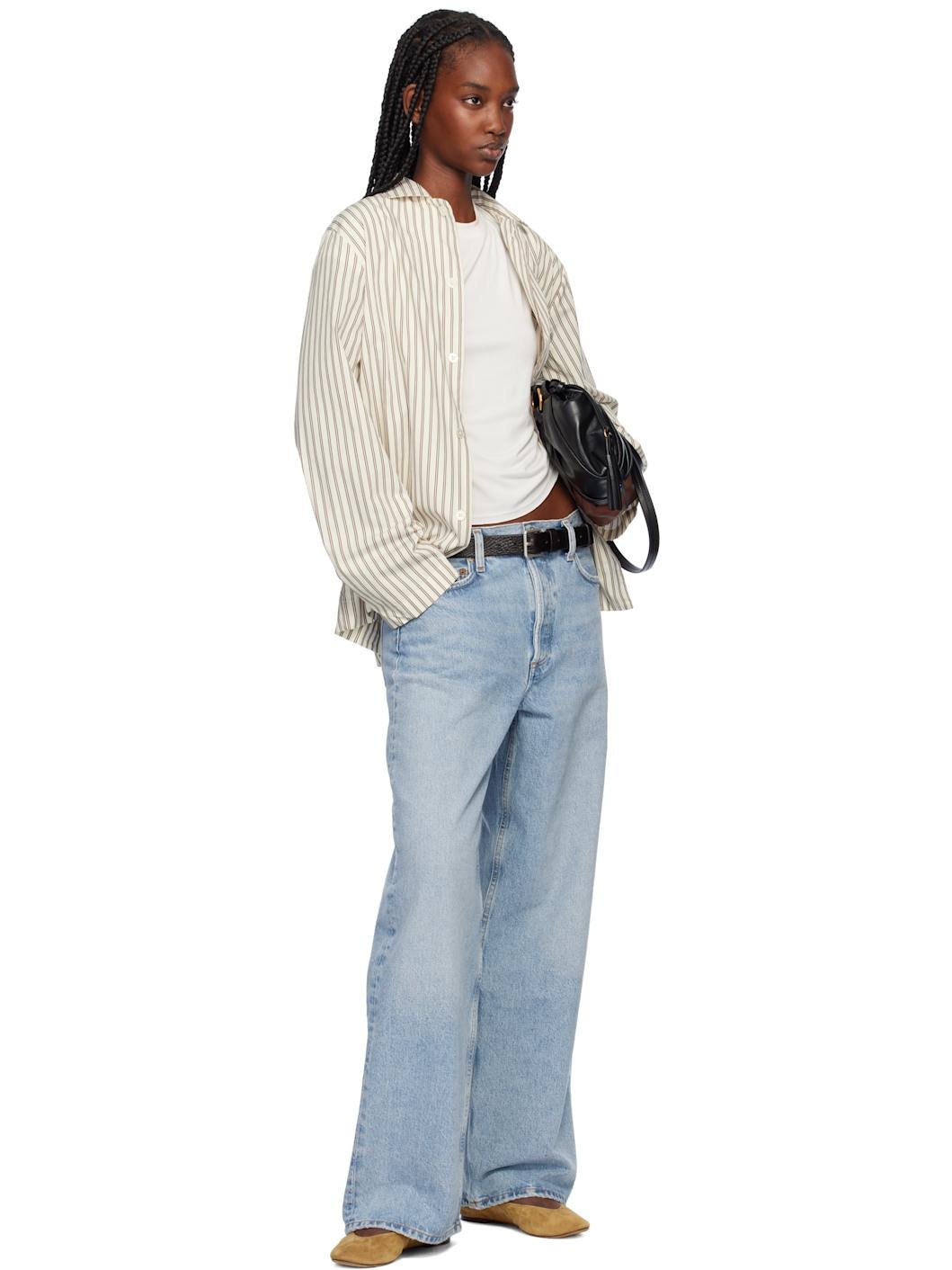 Blue Low Slung Baggy 30.5" Jeans - 4