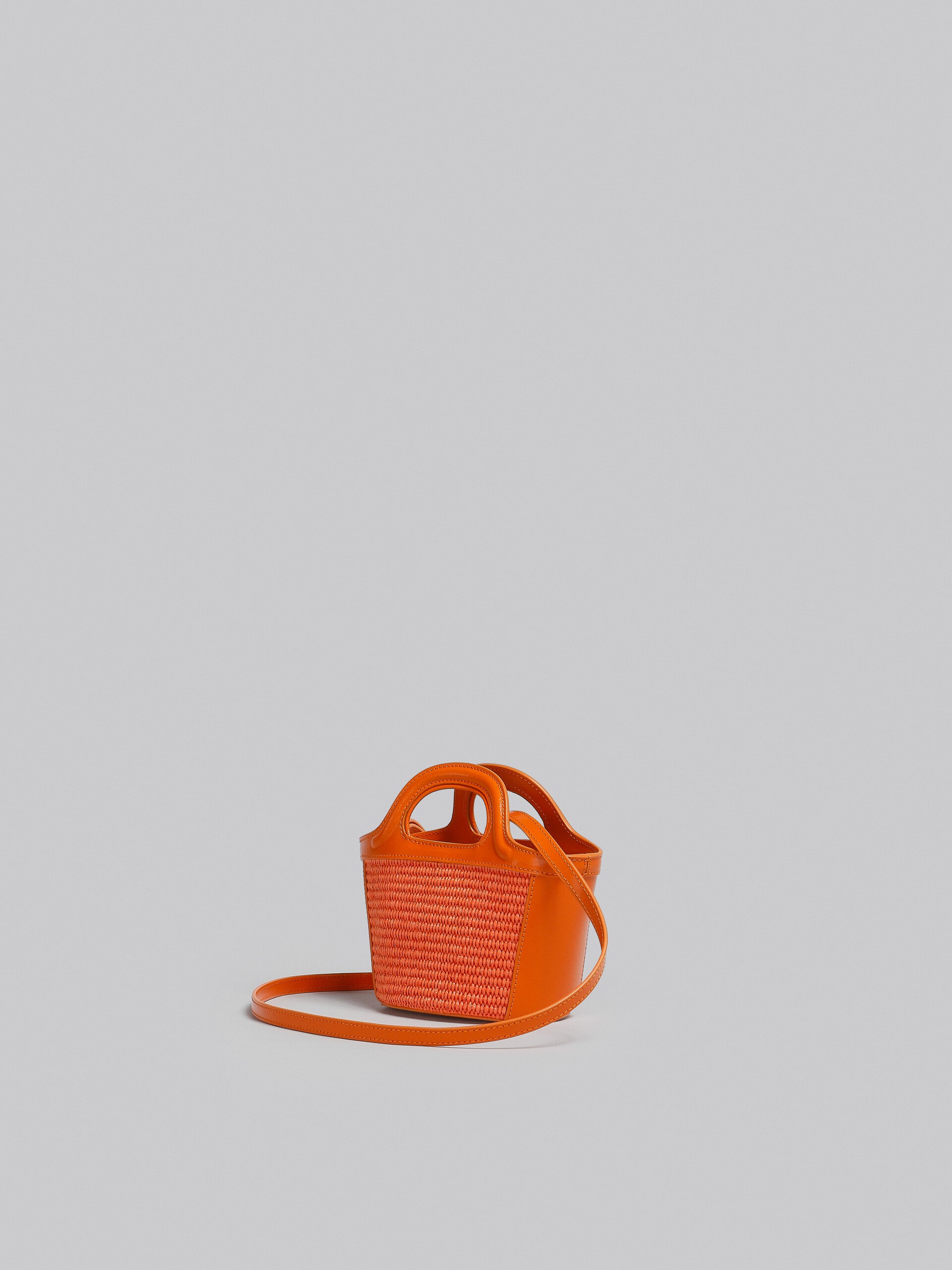 TROPICALIA MICRO BAG IN ORANGE LEATHER AND RAFFIA - 3