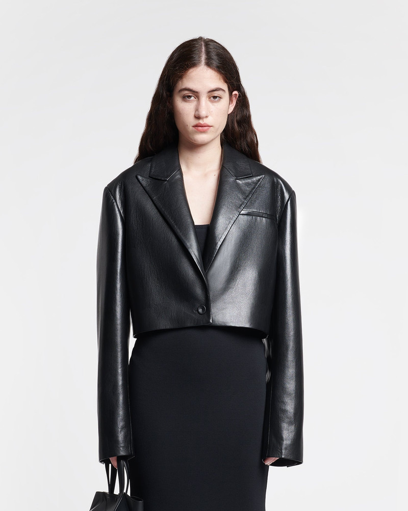 Nanushka Cropped Okobor™ Alt-Leather Blazer outlook