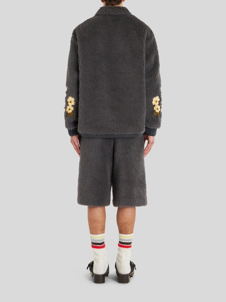 EMBROIDERED ECOFUR JACKET - 4