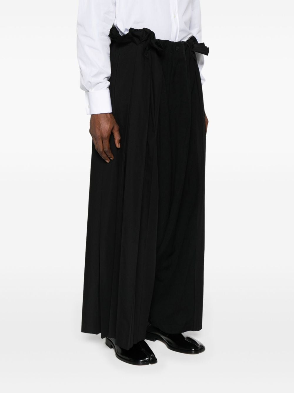 pleated wide-leg trousers - 3