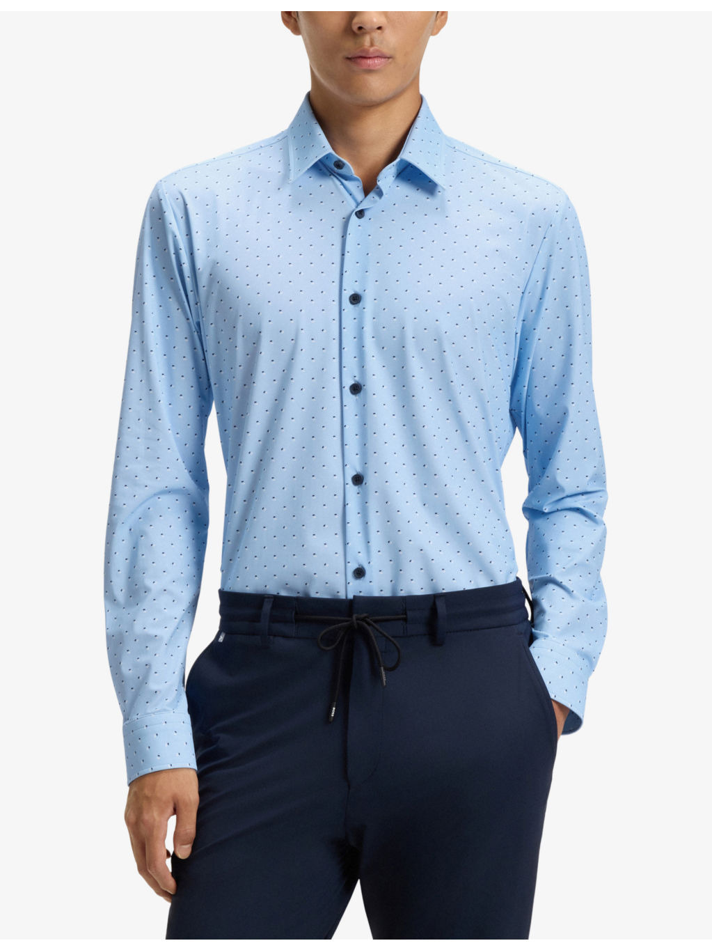 Long-Sleeved Slim-Fit Stretch-Jersey Shirt - 3