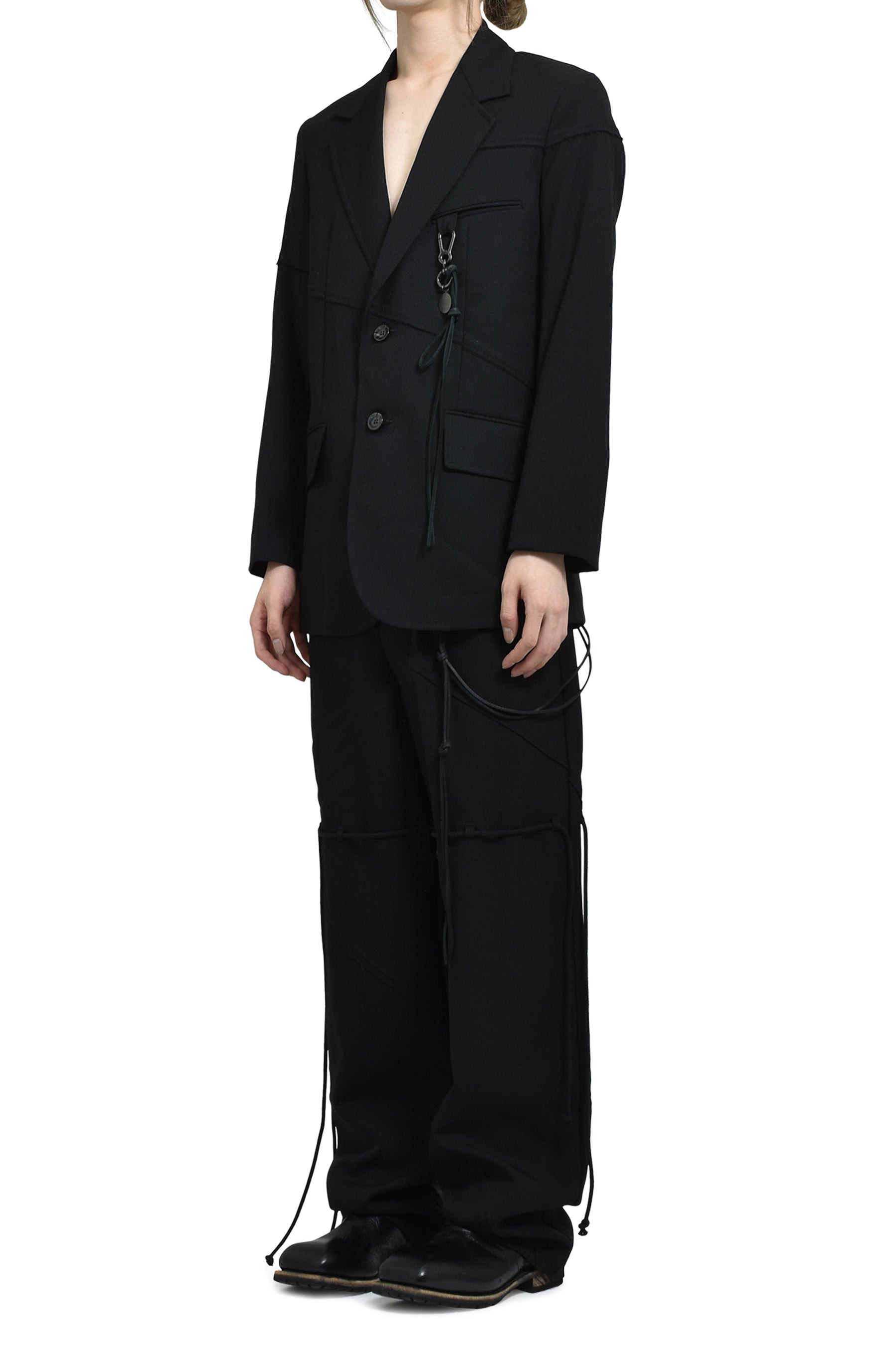 "SLASH" OVERSIZED BLAZER / BLK - 4