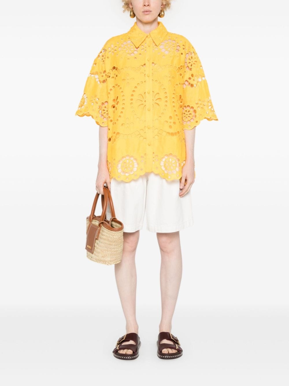 Pop embroidered linen shirt - 2