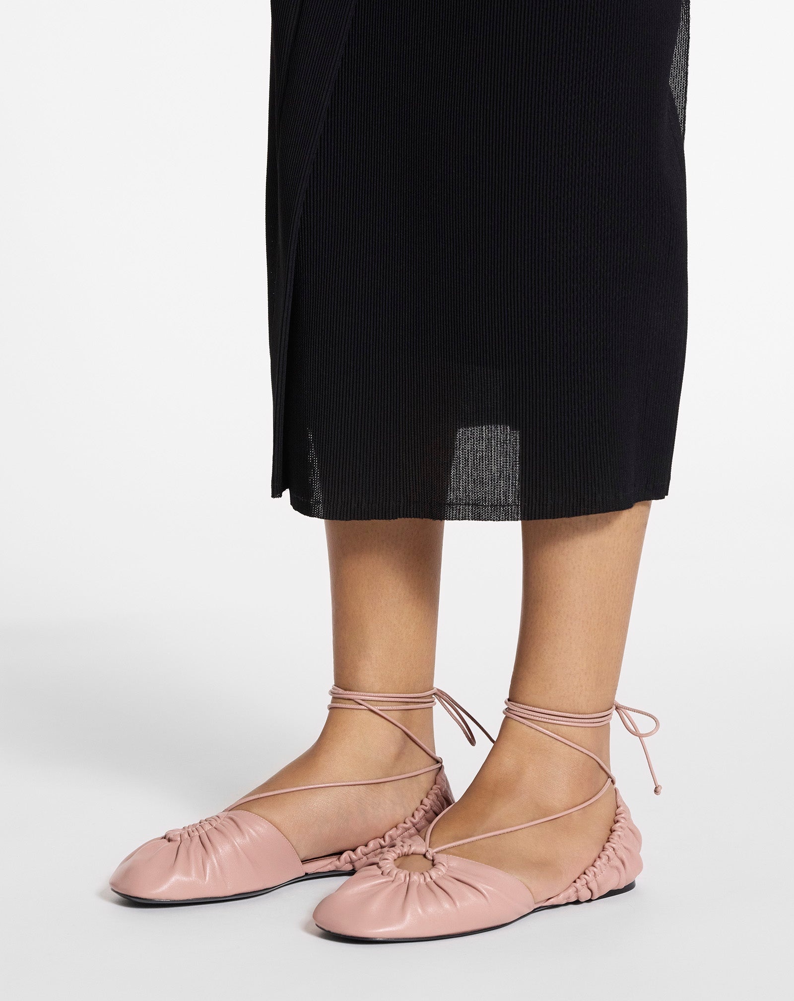 MESURE LACE-UP LEATHER BALLERINA - 8