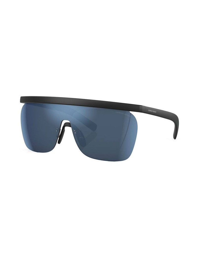 GIORGIO ARMANI logo-print shield-frame sunglasses outlook