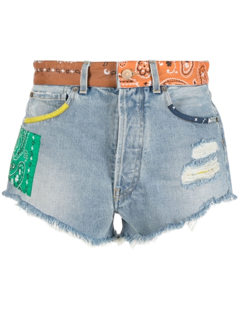 California bandana-print denim shorts - 1