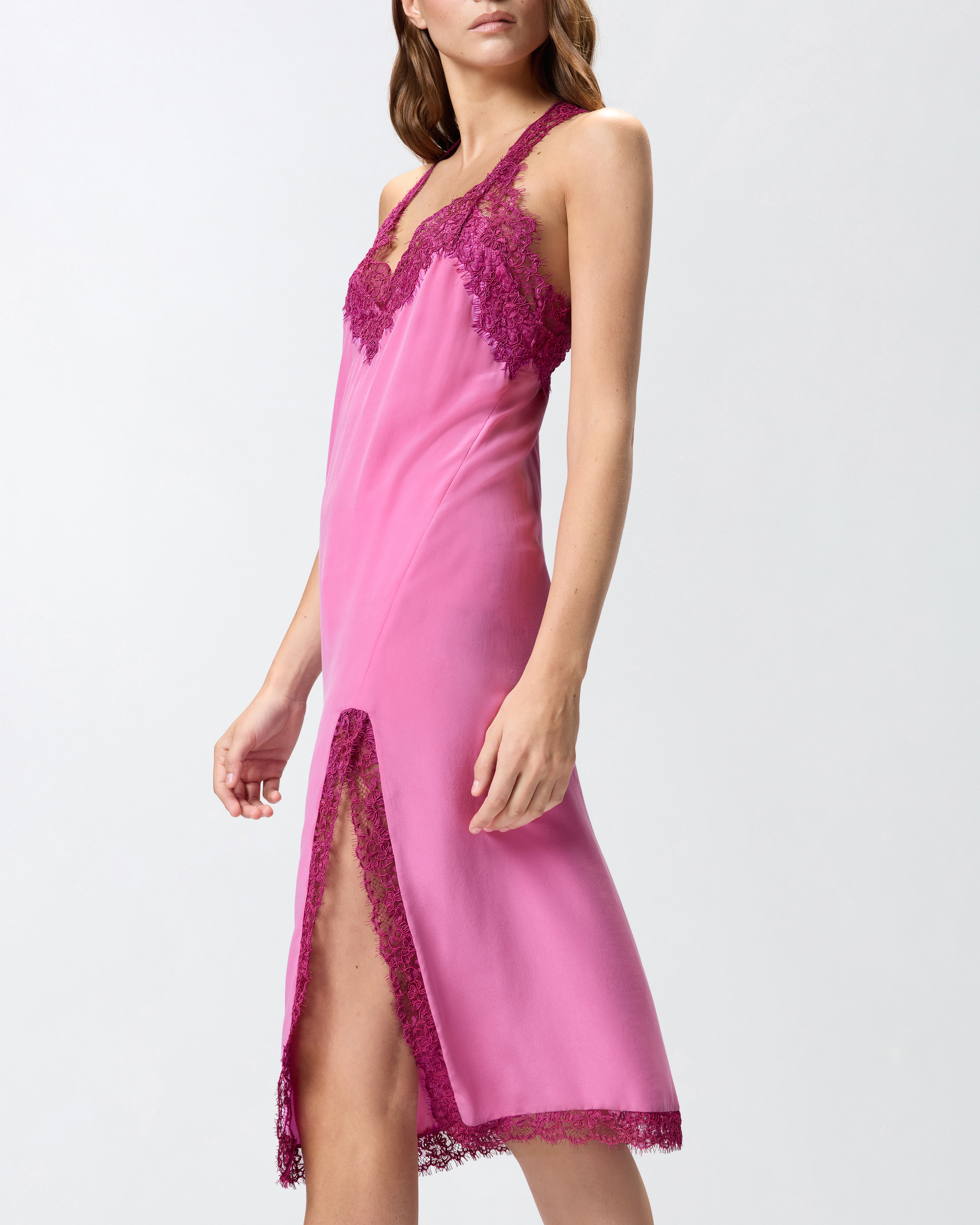 SILK AND LACE LINGERIE DRESS - 5