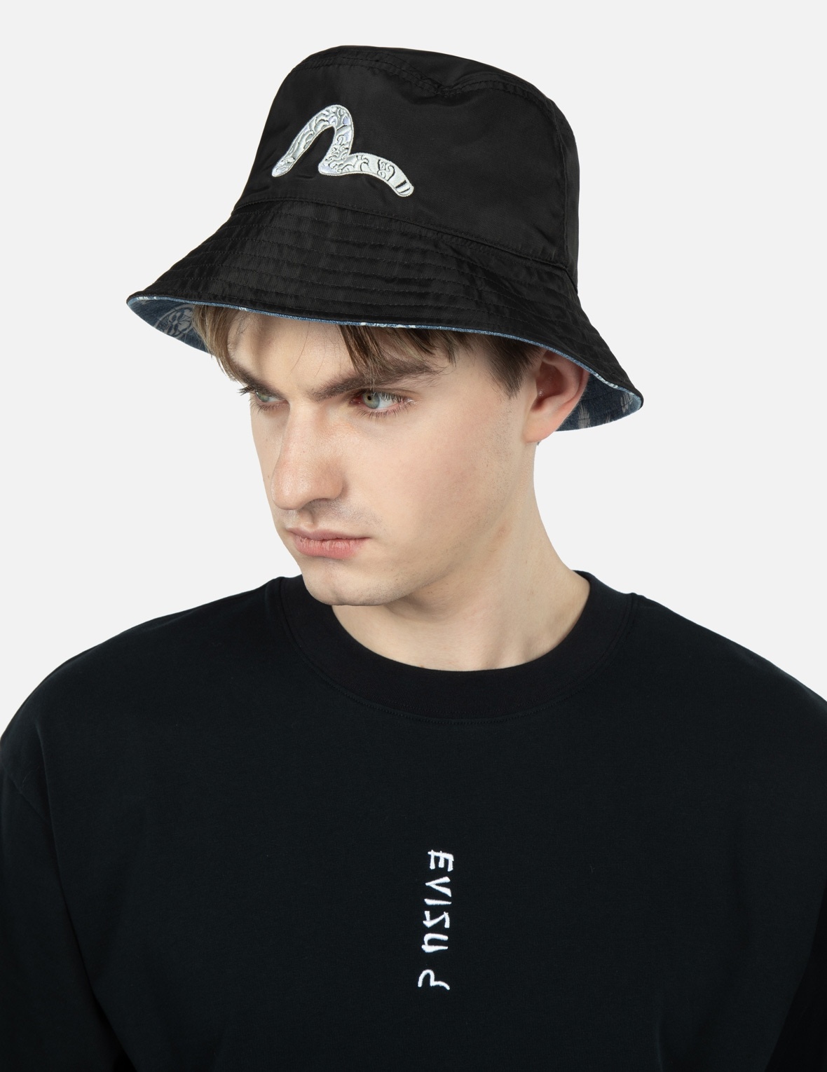 SEAGULL EMBROIDERY REVERSIBLE BUCKET HAT - 3