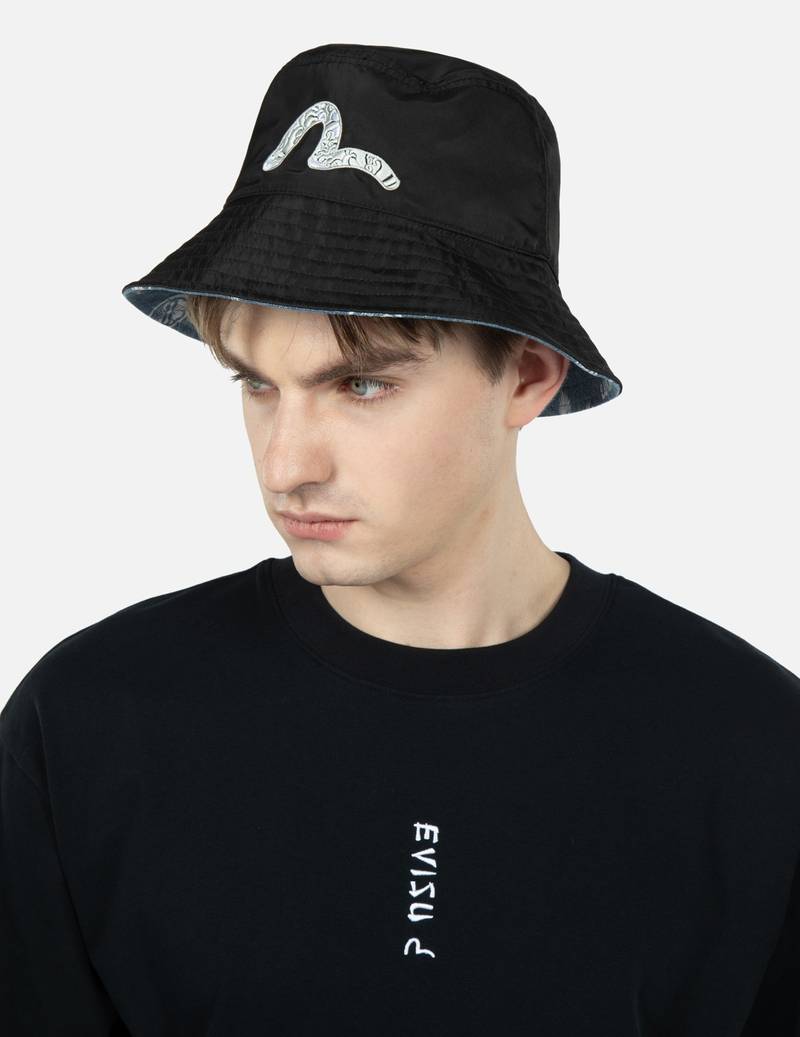SEAGULL EMBROIDERY REVERSIBLE BUCKET HAT 3
