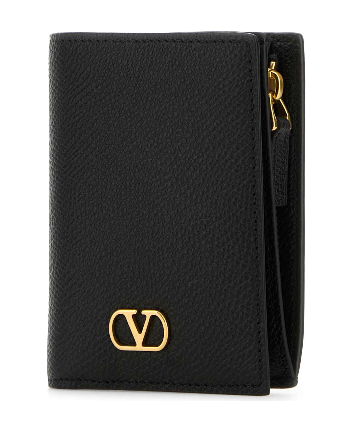 Black Leather Vlogo Wallet - 2
