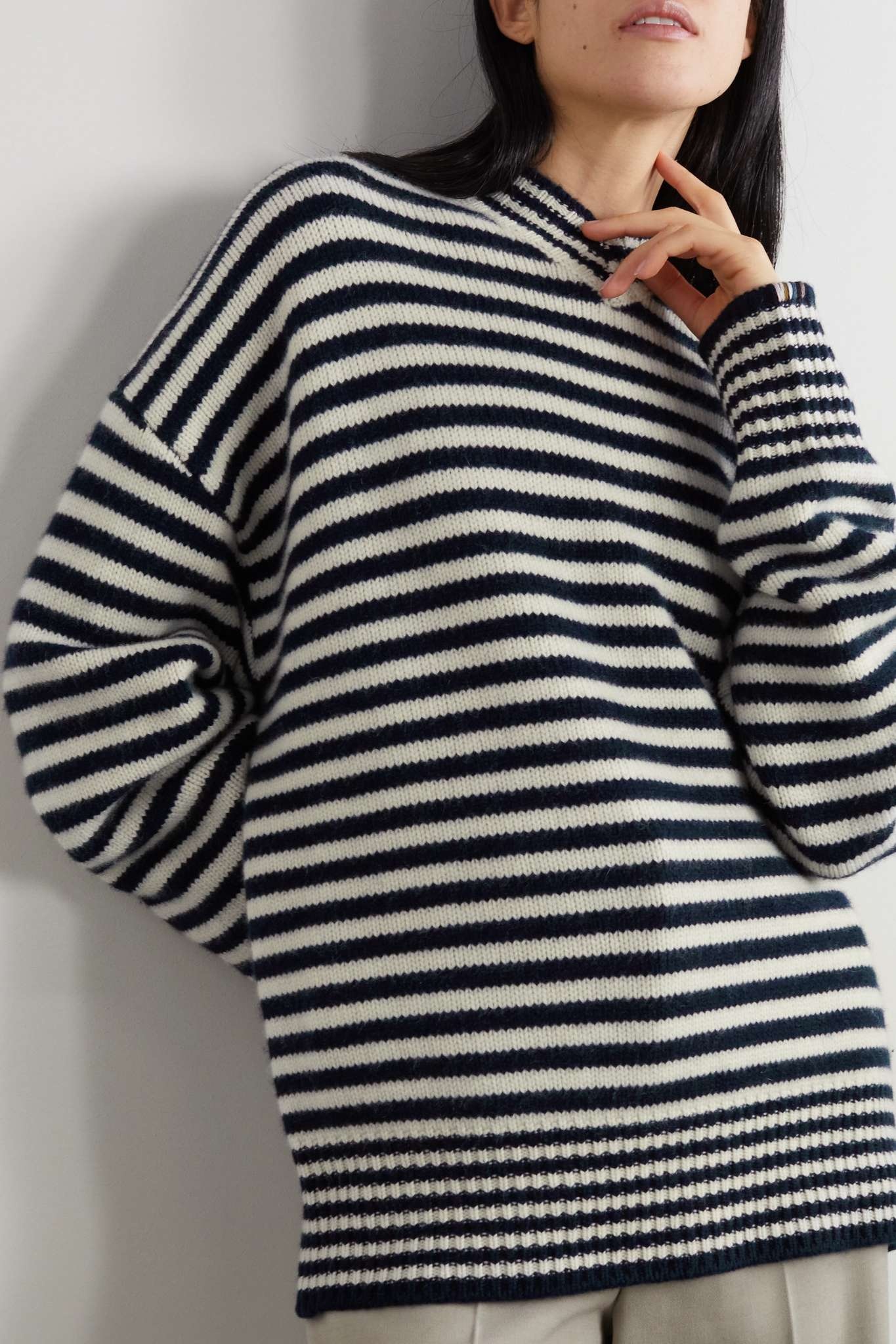 Nº205 Him striped cashmere-blend sweater - 3