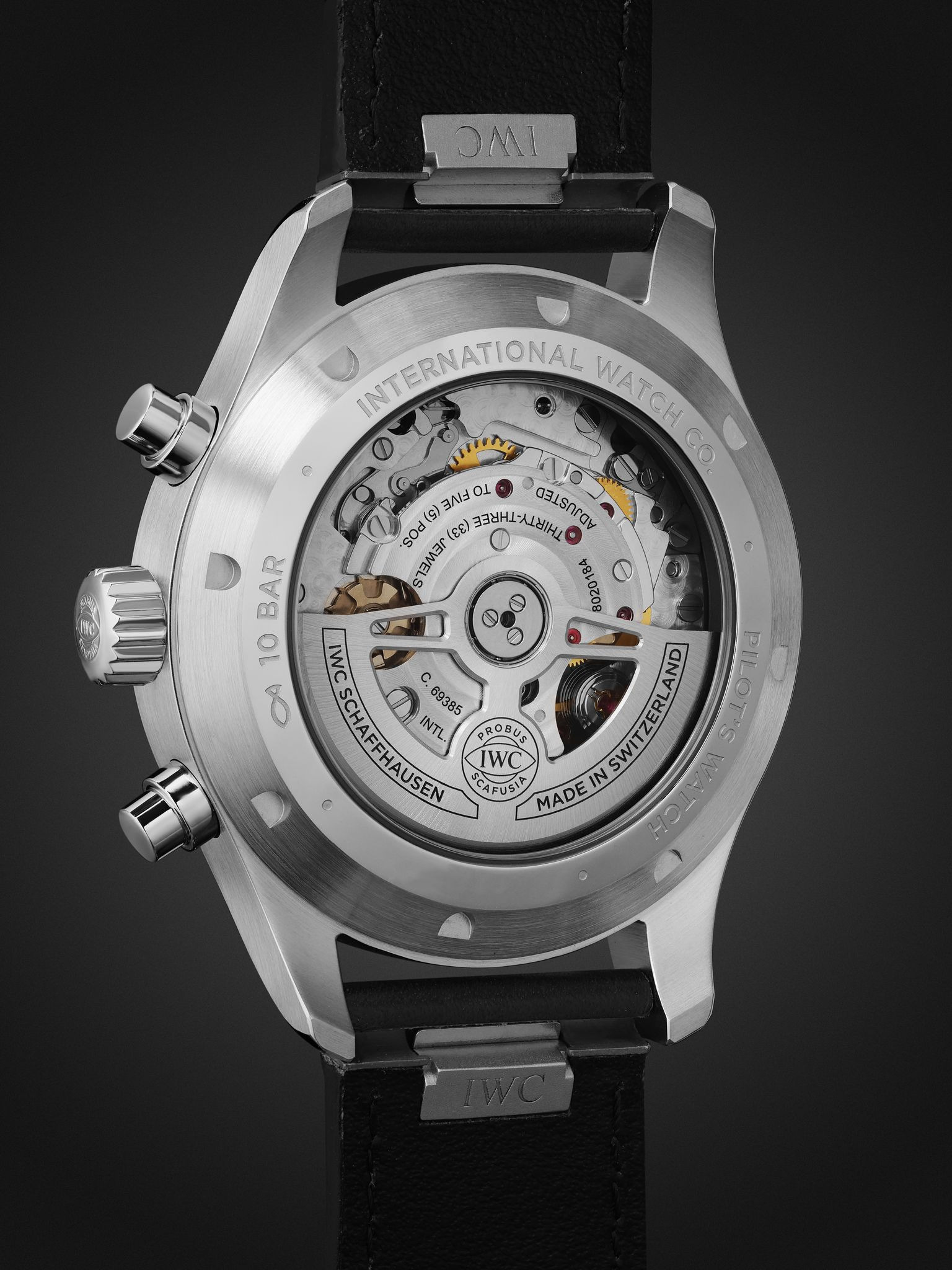 Pilot's Automatic Chronograph 43mm Stainless Steel and Leather Watch, Ref. No. IWIW378001 Black - 5