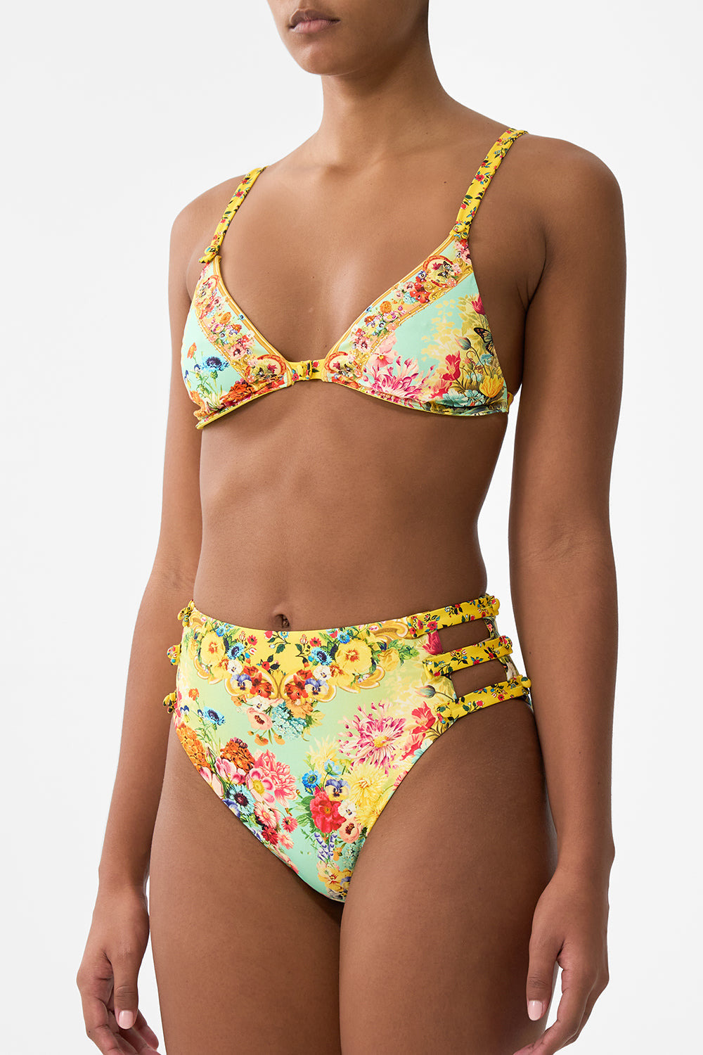 SOFT UNDERWIRE BIKINI TOP WITH BUTTON STRAPS - 5