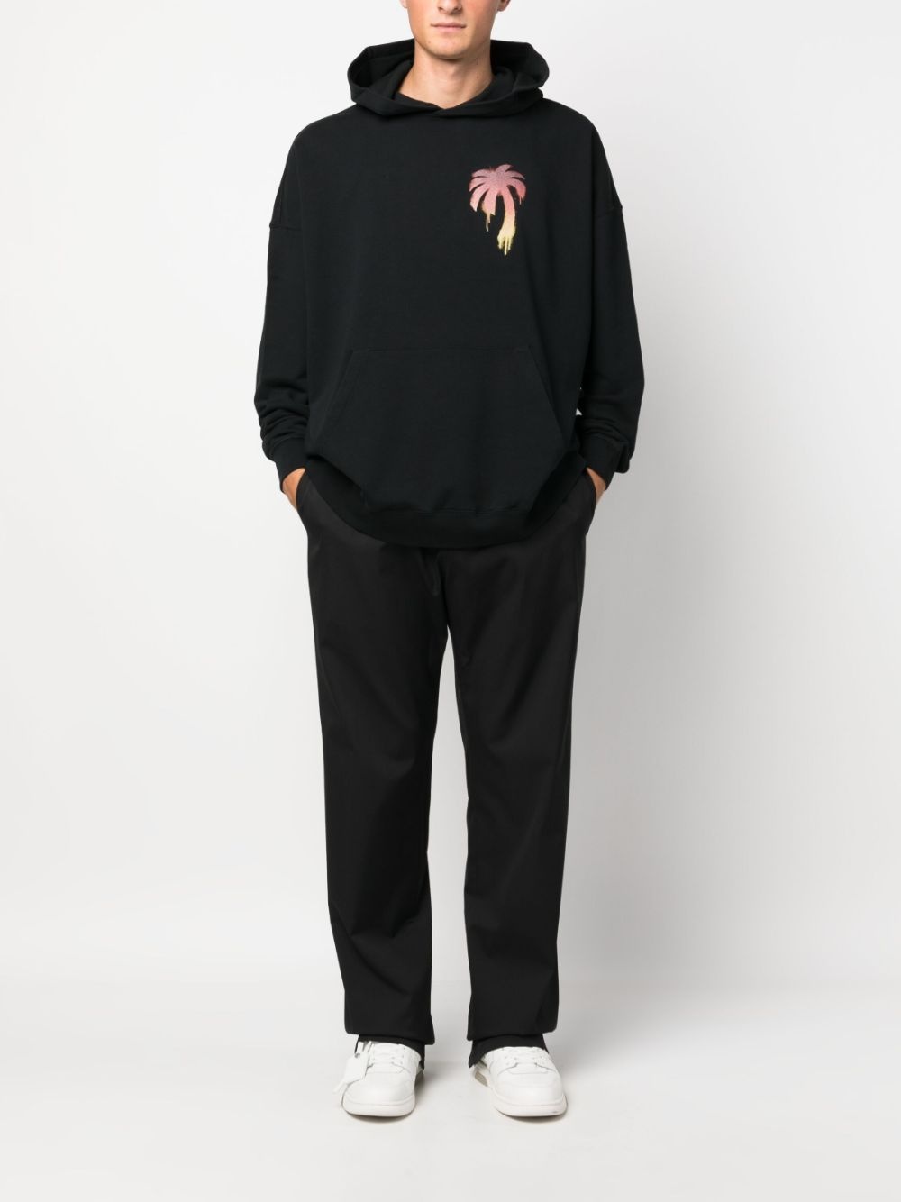 monogram-embroidered straight-leg trousers - 2