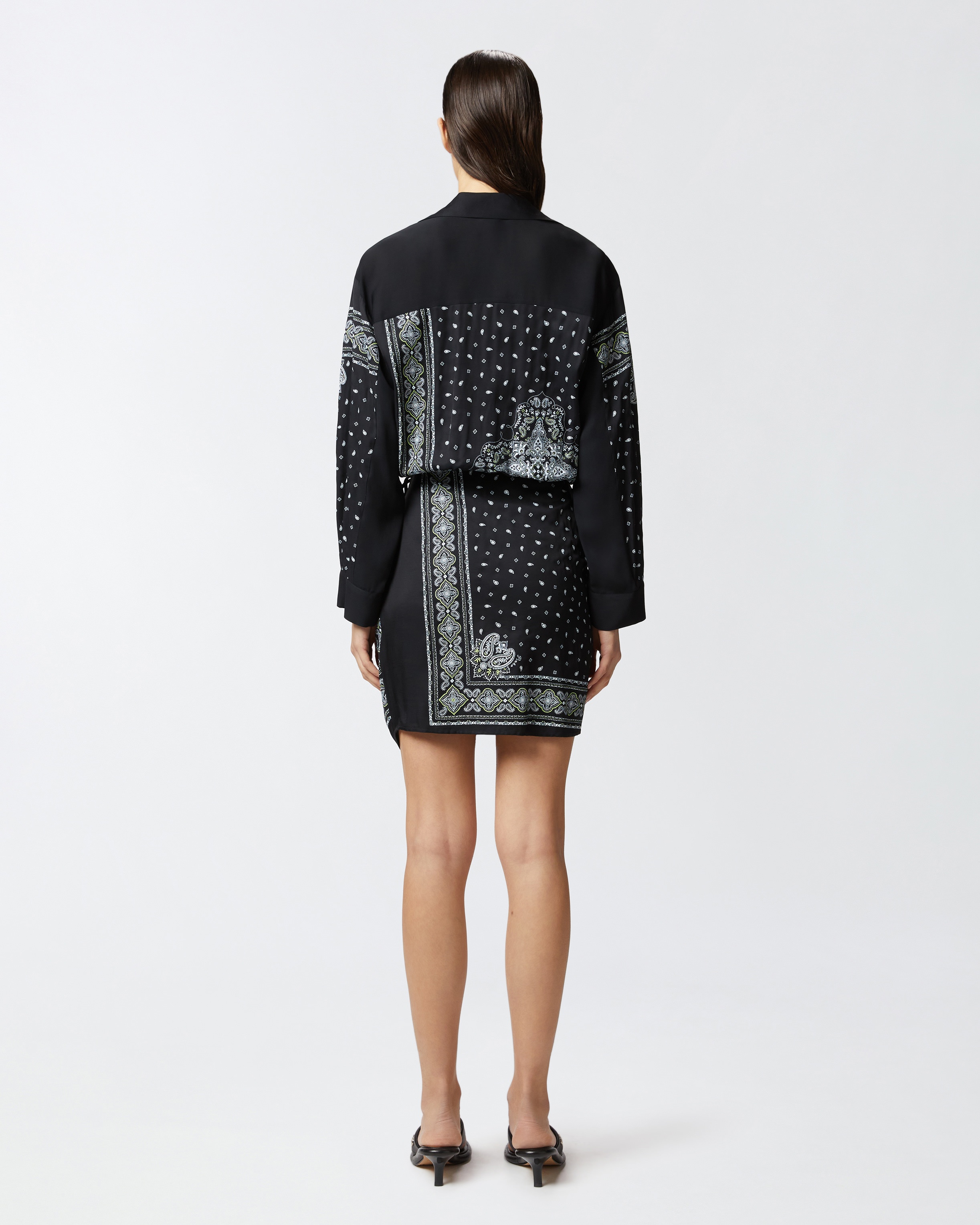 BANDANA PRINT SHIRT MINI DRESS - 4