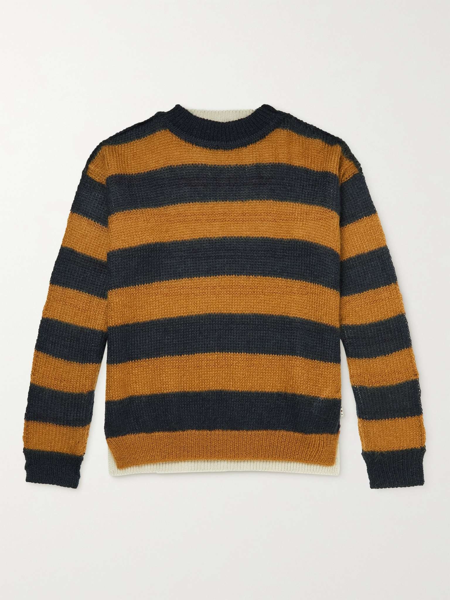 Panelled Striped Virgin Wool-Blend Sweater - 1