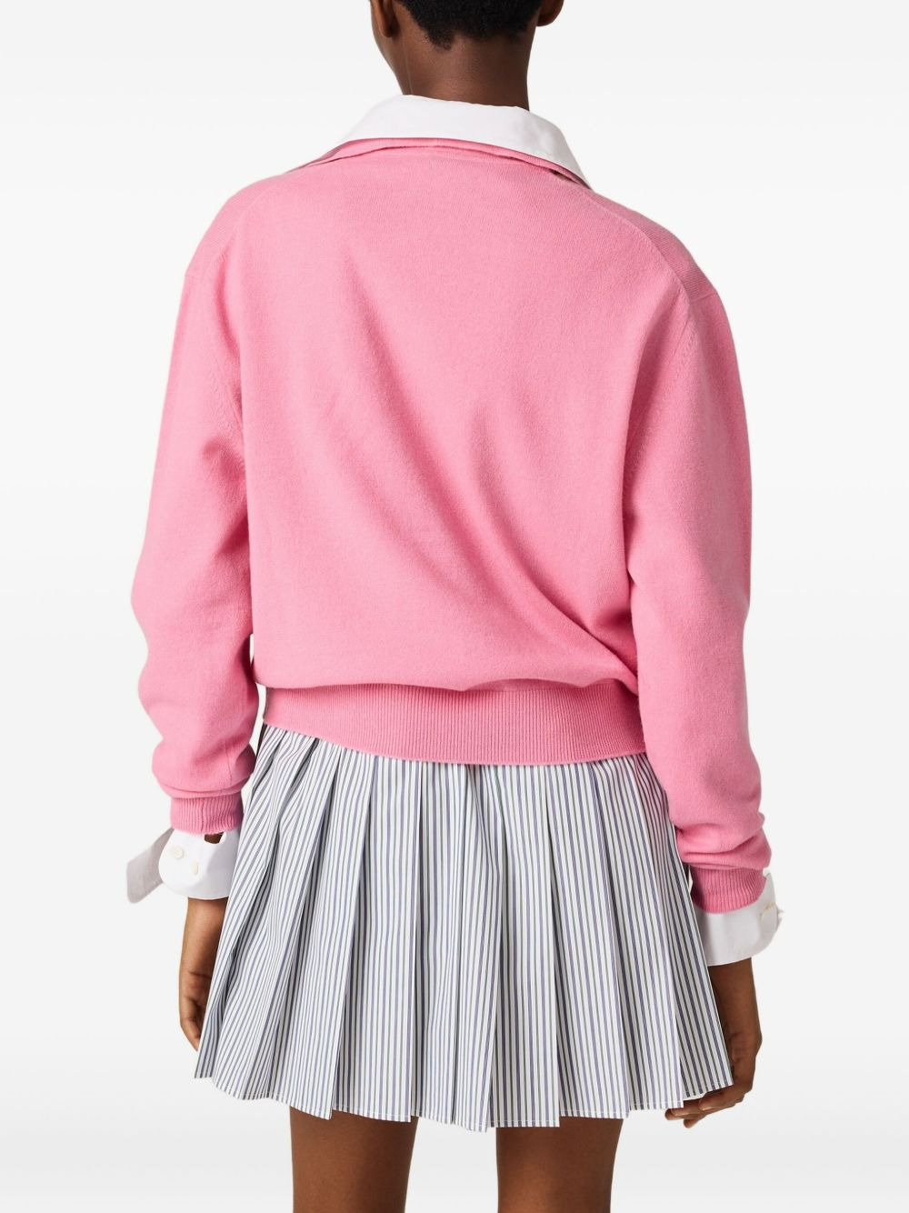 argyle intarsia-knit half-zip sweater - 3