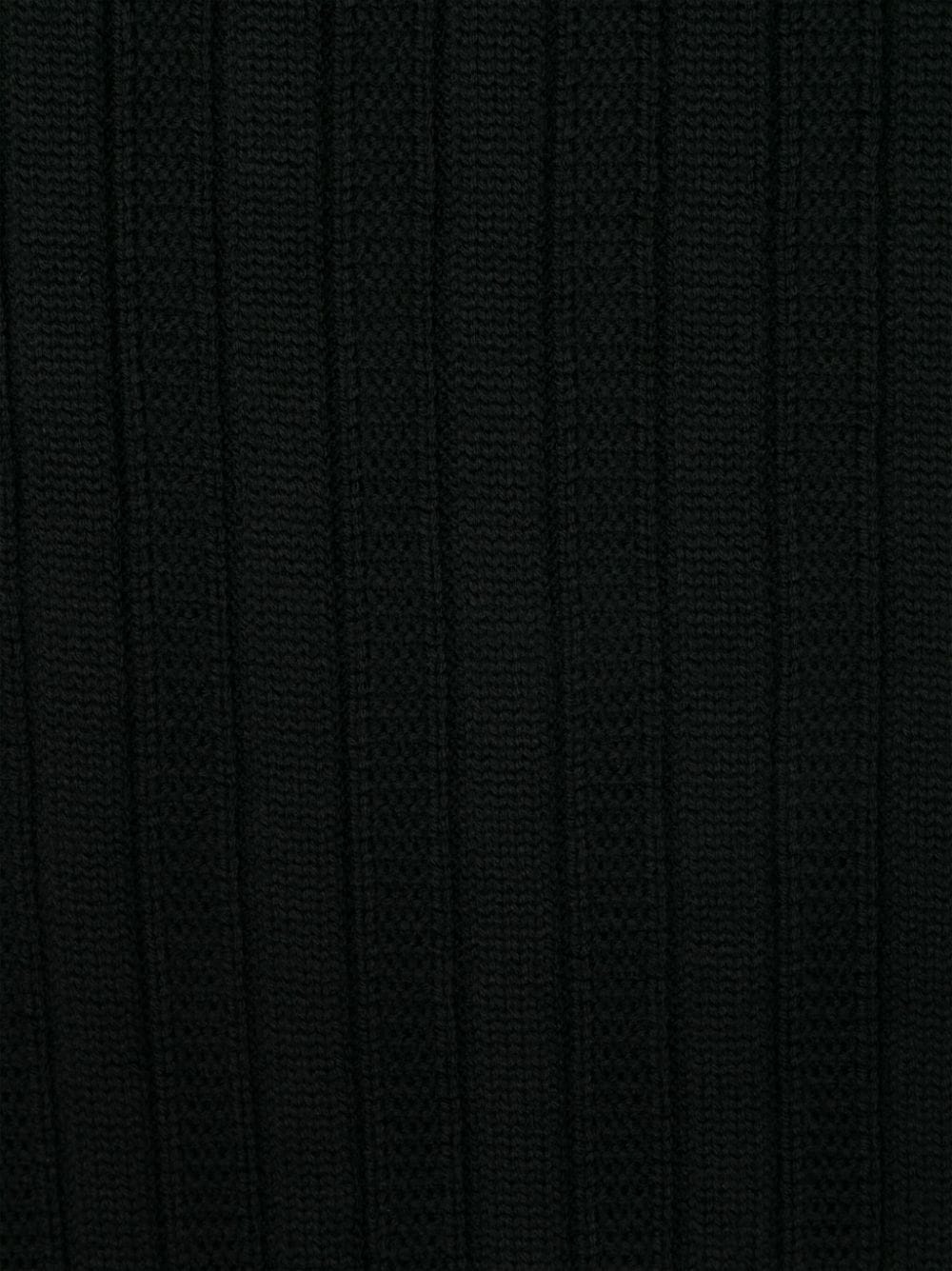 Medusa-plaque ribbed scarf - 2