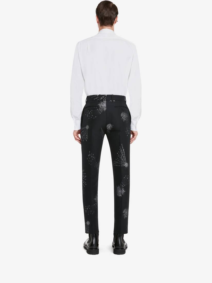 Men's Astral Jewel Jacquard Cigarette Trousers in Black/silver - 4