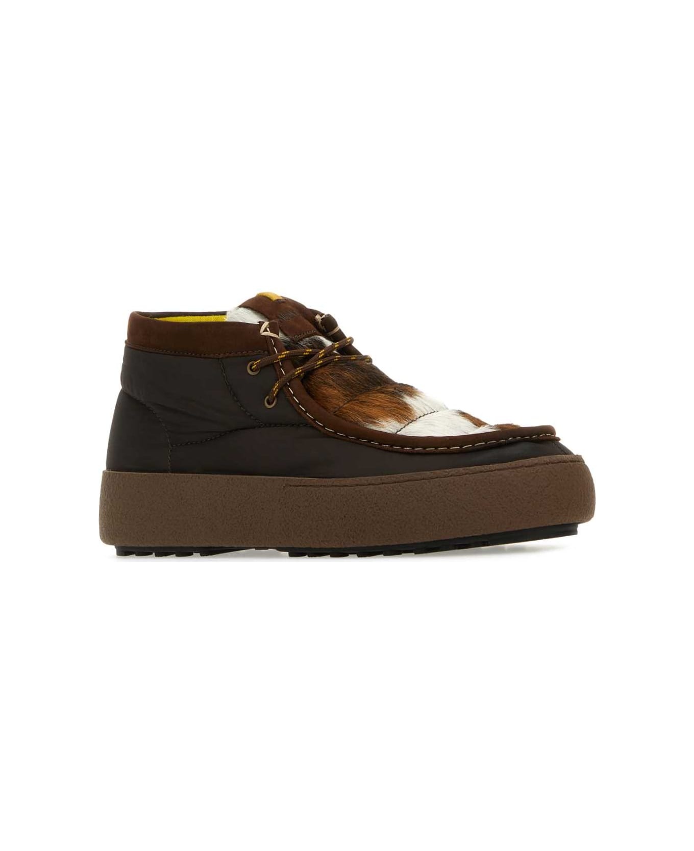Multicolor Nylon And Leather Mtrack Mid Ankle Boots - 2