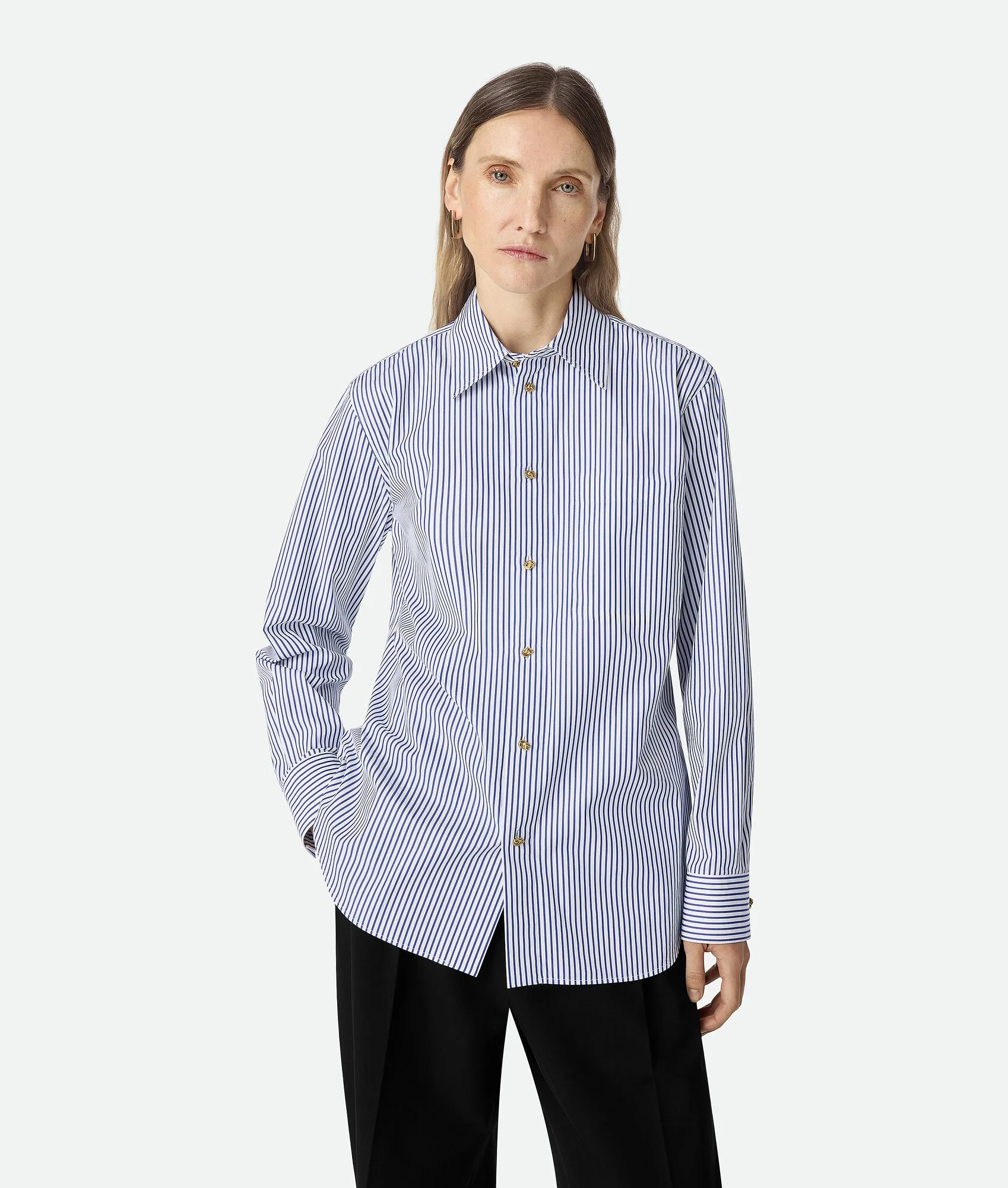 Pinstripe Cotton Poplin Shirt - 1
