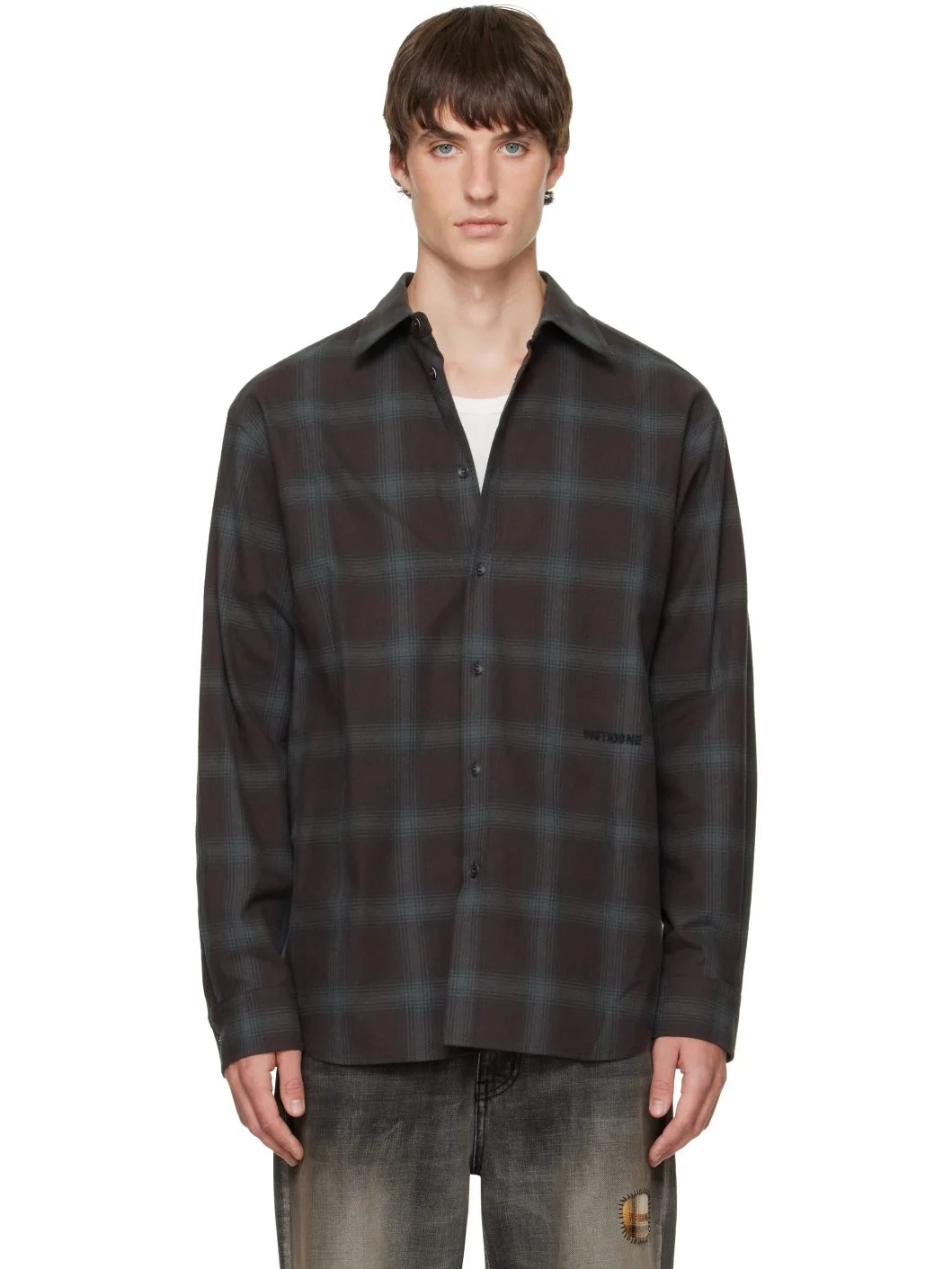 Brown Check Flannel Shirt - 1